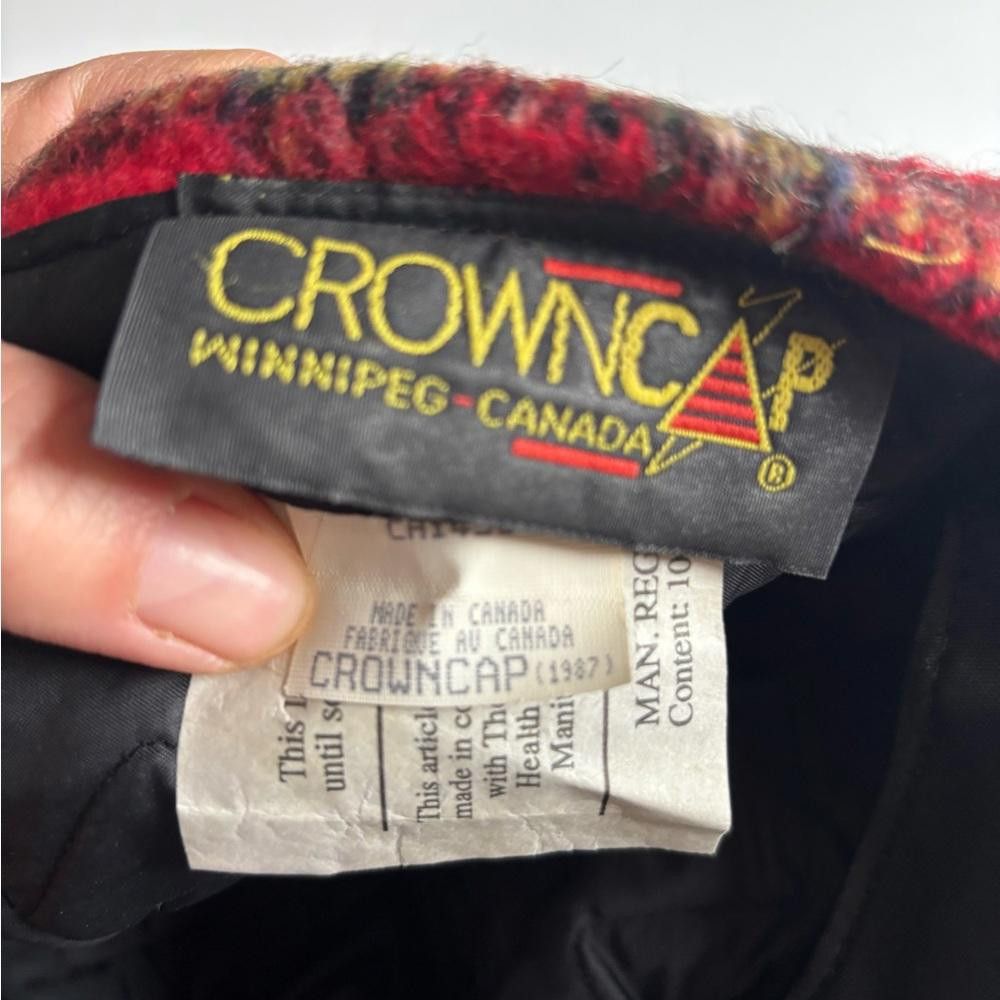 Designer Vintage 1987 Ladies Plaid Wool Crown Cap Size ONE SIZE - 6 Thumbnail