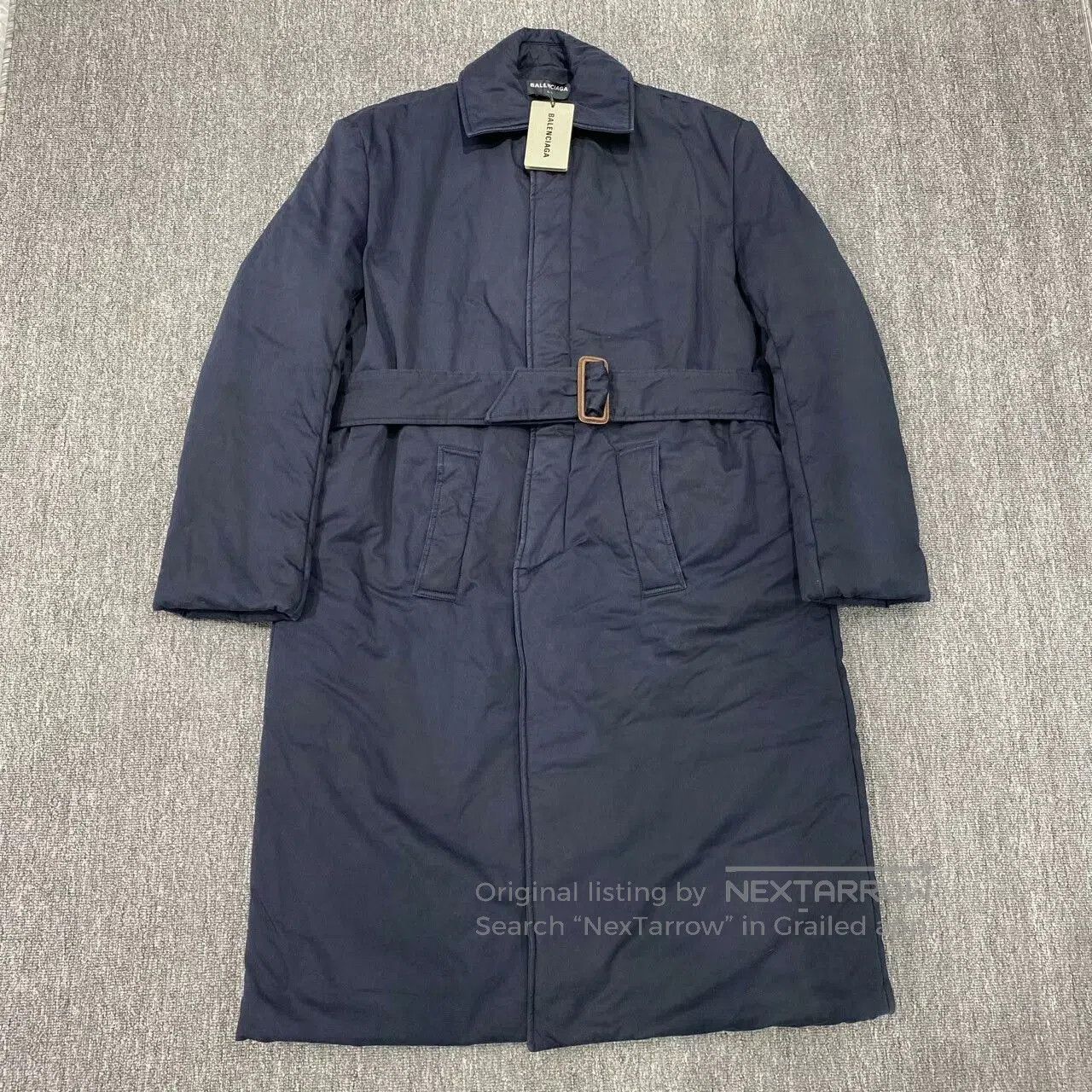 Balenciaga balenciaga blue cotton coat with belt. Size US L / EU 52-54 / 3 - 1 Thumbnail