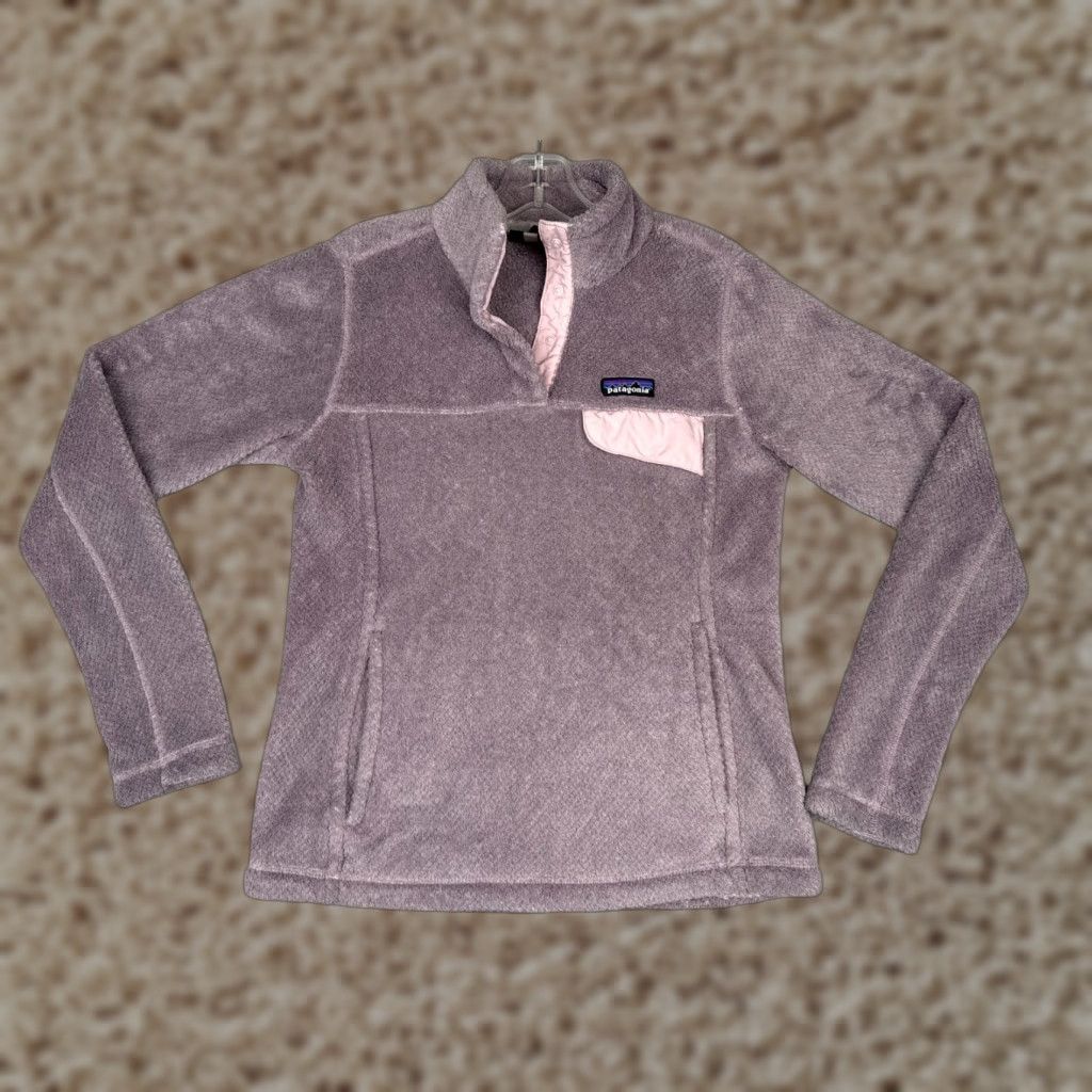 Patagonia Patagonia Womens Small Pink Re-Tool Snap-T Pullover Mock Neck Fleece Sweatshirt 1/4 Zip Logo Vintage No Size S / US 4 / IT 40 - 1 Thumbnail