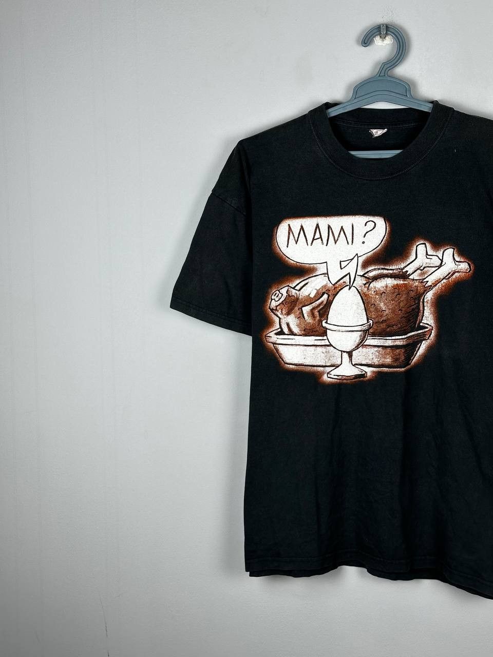 Vintage Vintage 90s Funky Chicken Humour T Shirt Faded Size US XL / EU 56 / 4 - 2 Thumbnail