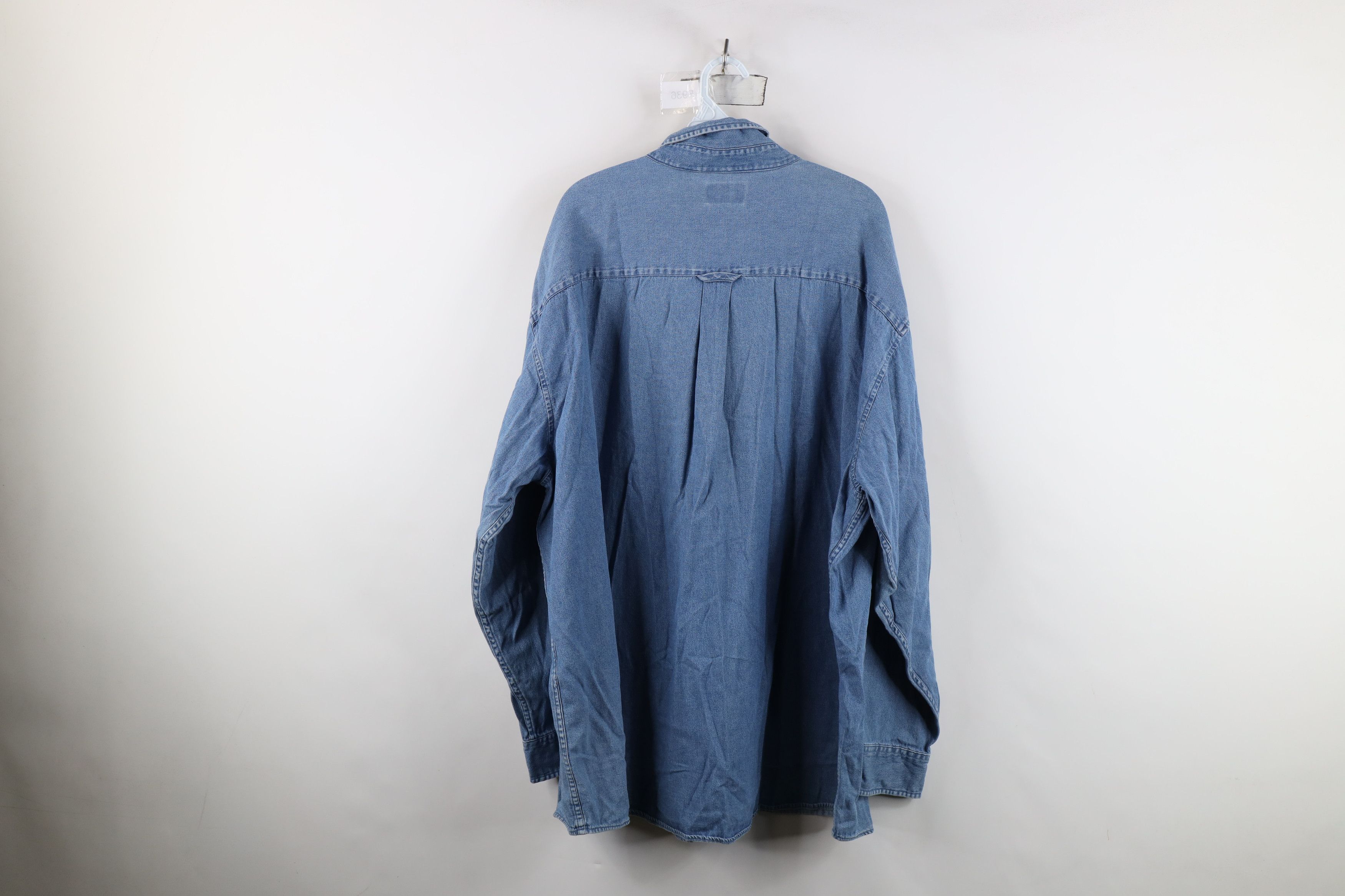 Vintage Vintage 90s Streetwear Denim Jean Collared Button Down Shirt Size US XXL / EU 58 / 5 - 13 Thumbnail