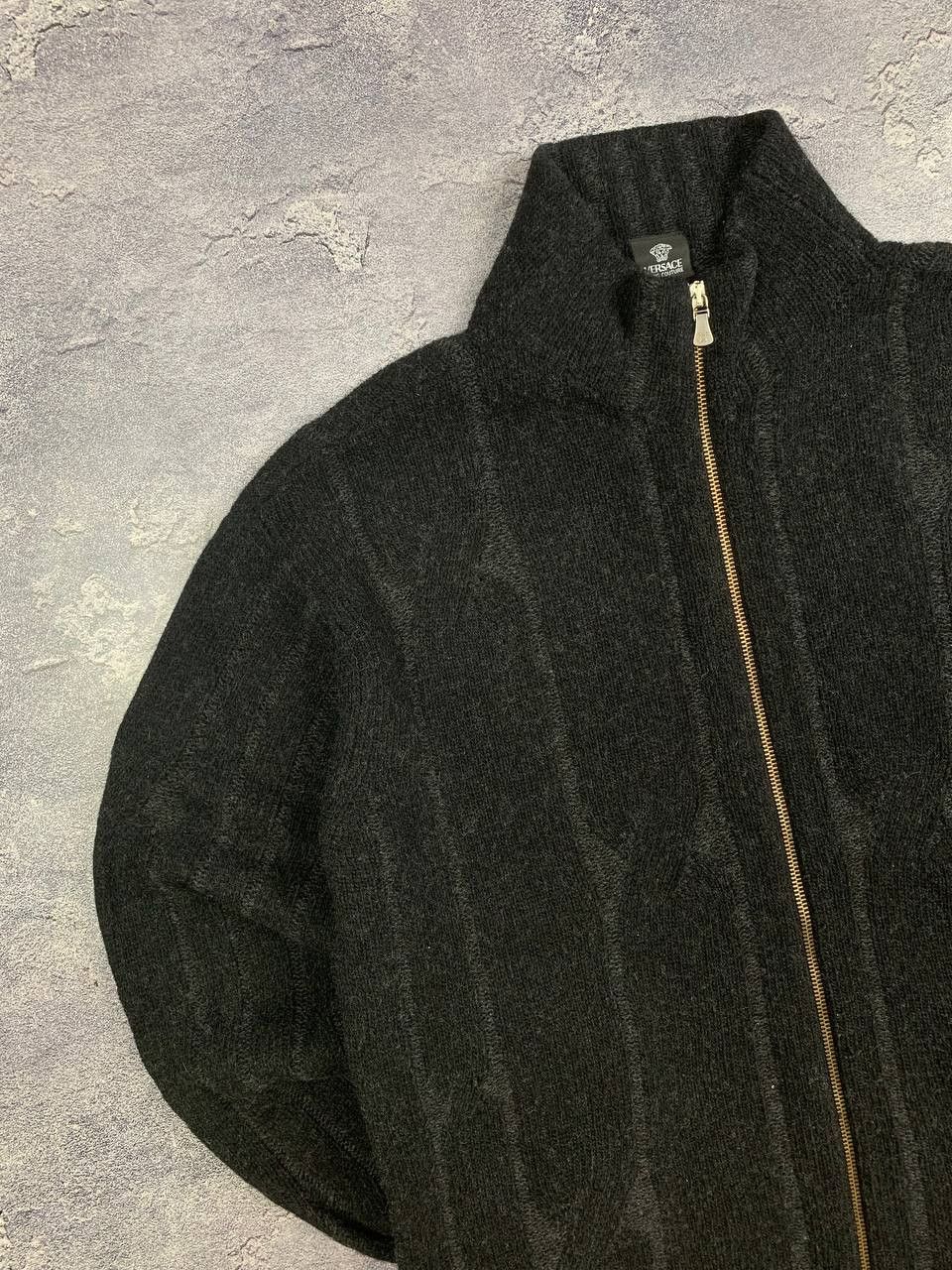 Versace Vintage Versace Jeans Couture Zip Up Wool Sweater Lampo Size US XXL / EU 58 / 5 - 2 Thumbnail