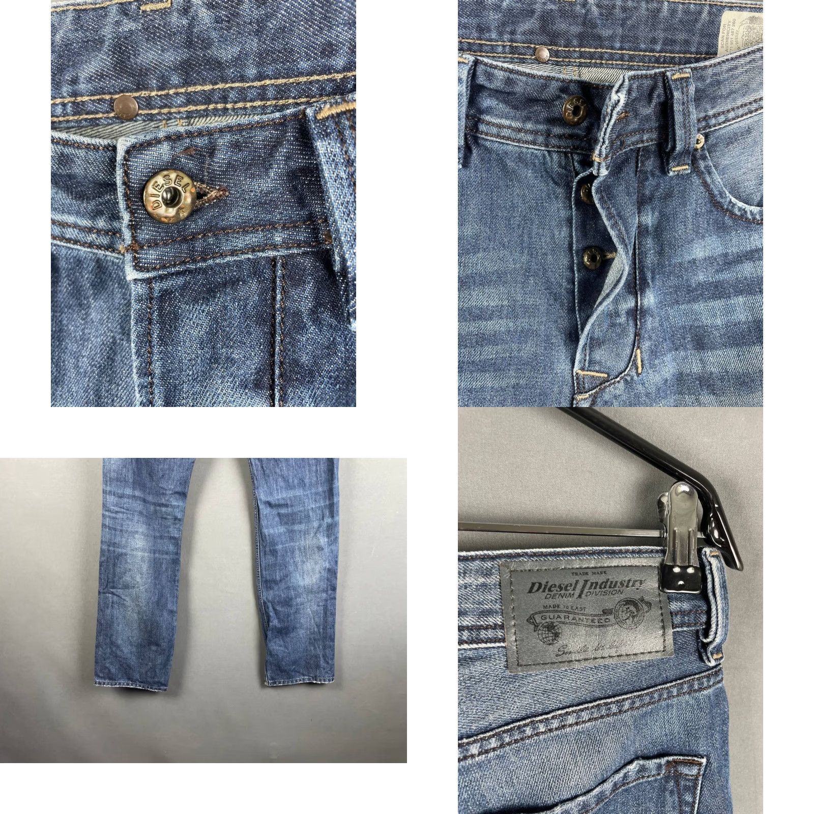 Diesel Diesel Industry Mens Jeans Blue Size 30 Cotton Denim Straight Leg Regular 5-Pocket Pattern Solid Vintage No Size US 30 / EU 46 - 8 Thumbnail