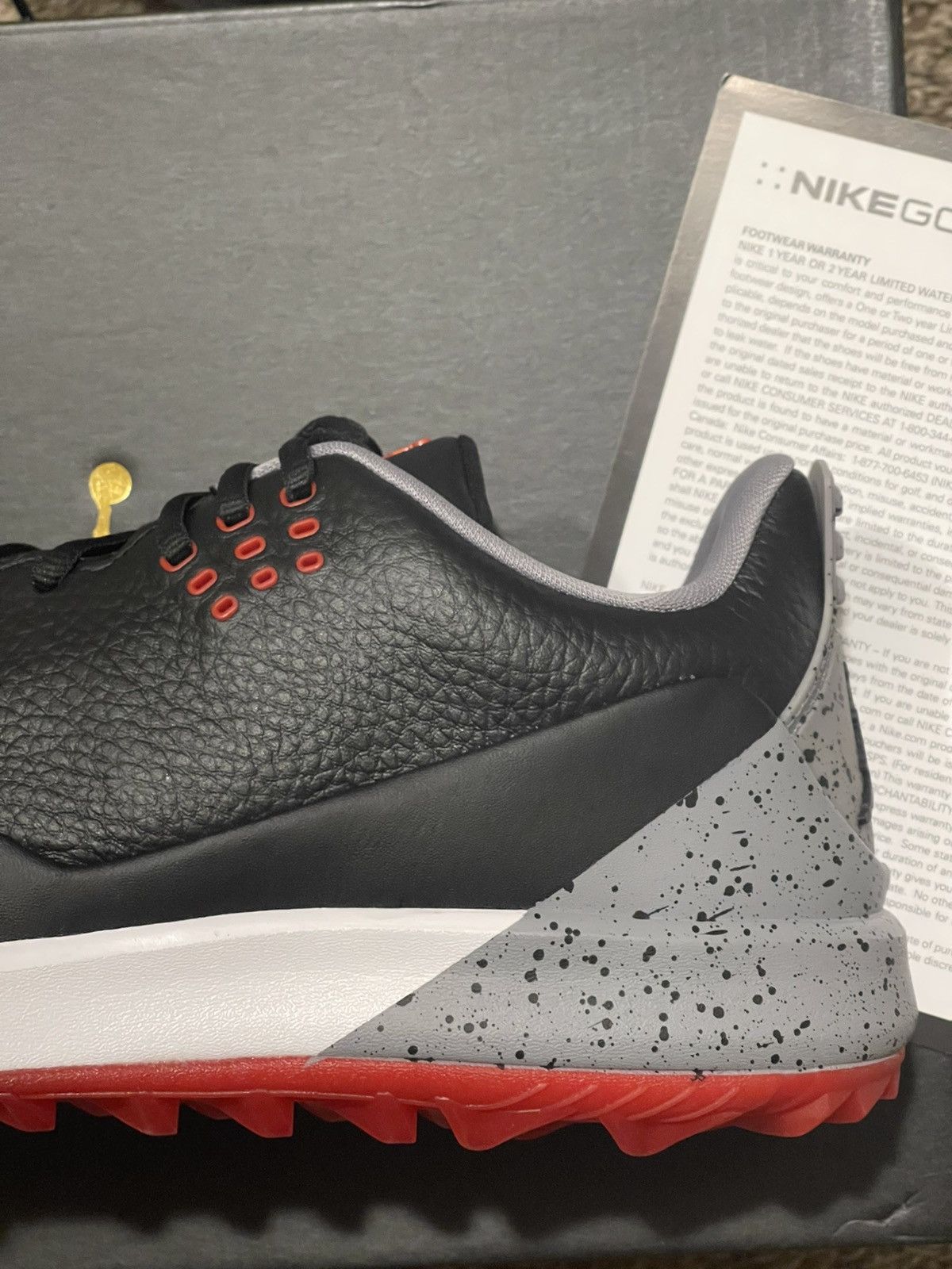 Jordan Brand *New* Nike Jordan ADG 3 Black Cement Golf - Bred Size US 11.5 / EU 44-45 - 8 Thumbnail