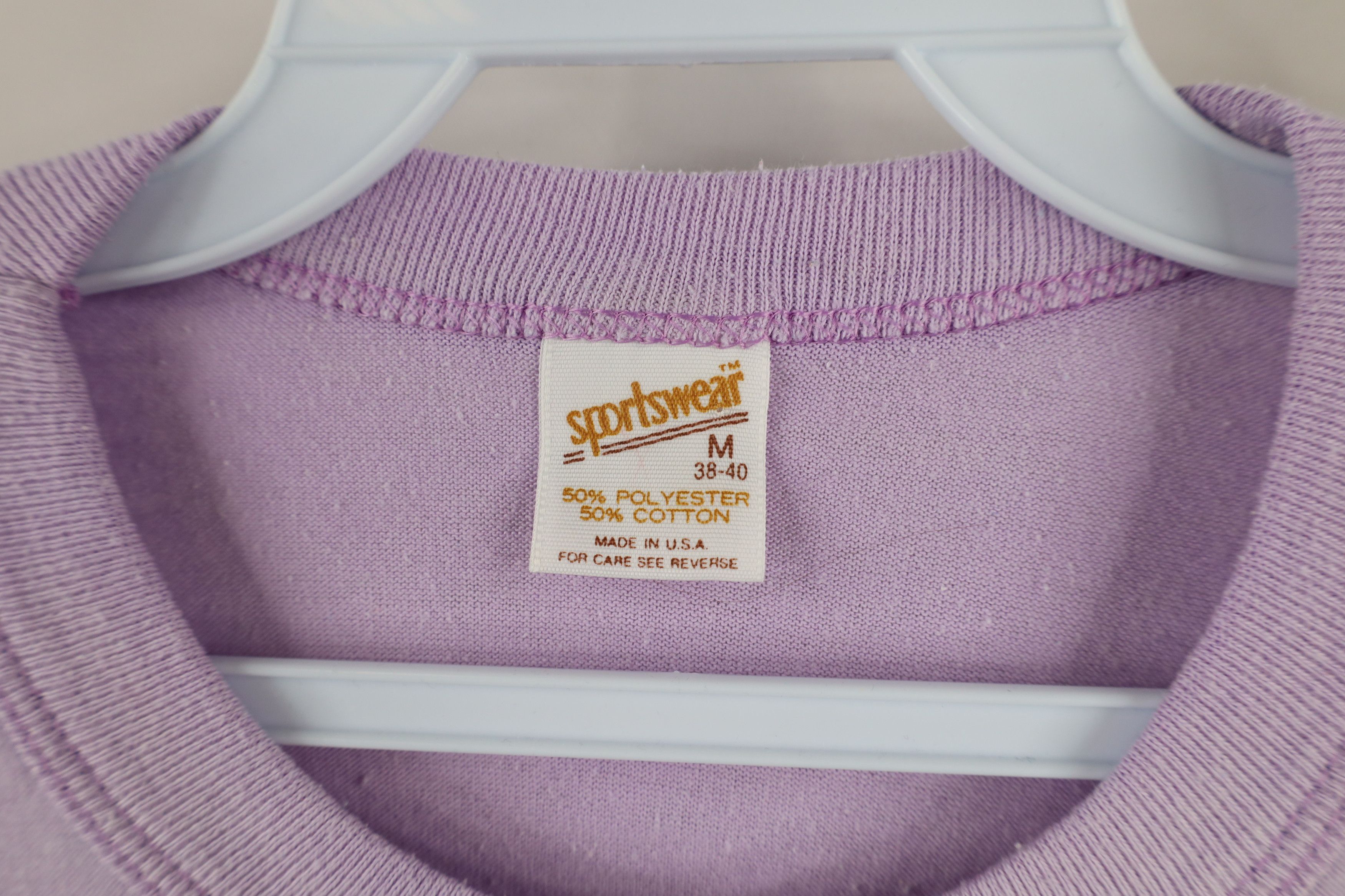 Vintage Vintage 70s Streetwear Blank Cropped T-Shirt Purple USA Size M / US 6-8 / IT 42-44 - 5 Thumbnail