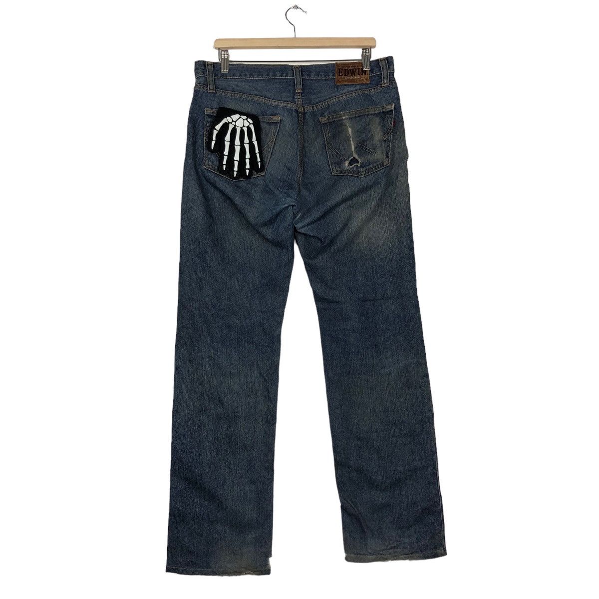 Edwin 🔥90’s VINTAGE EDWIN MADE IN JAPAN JEANS DISTRESSED DENIM Size US 35 - 7 Thumbnail
