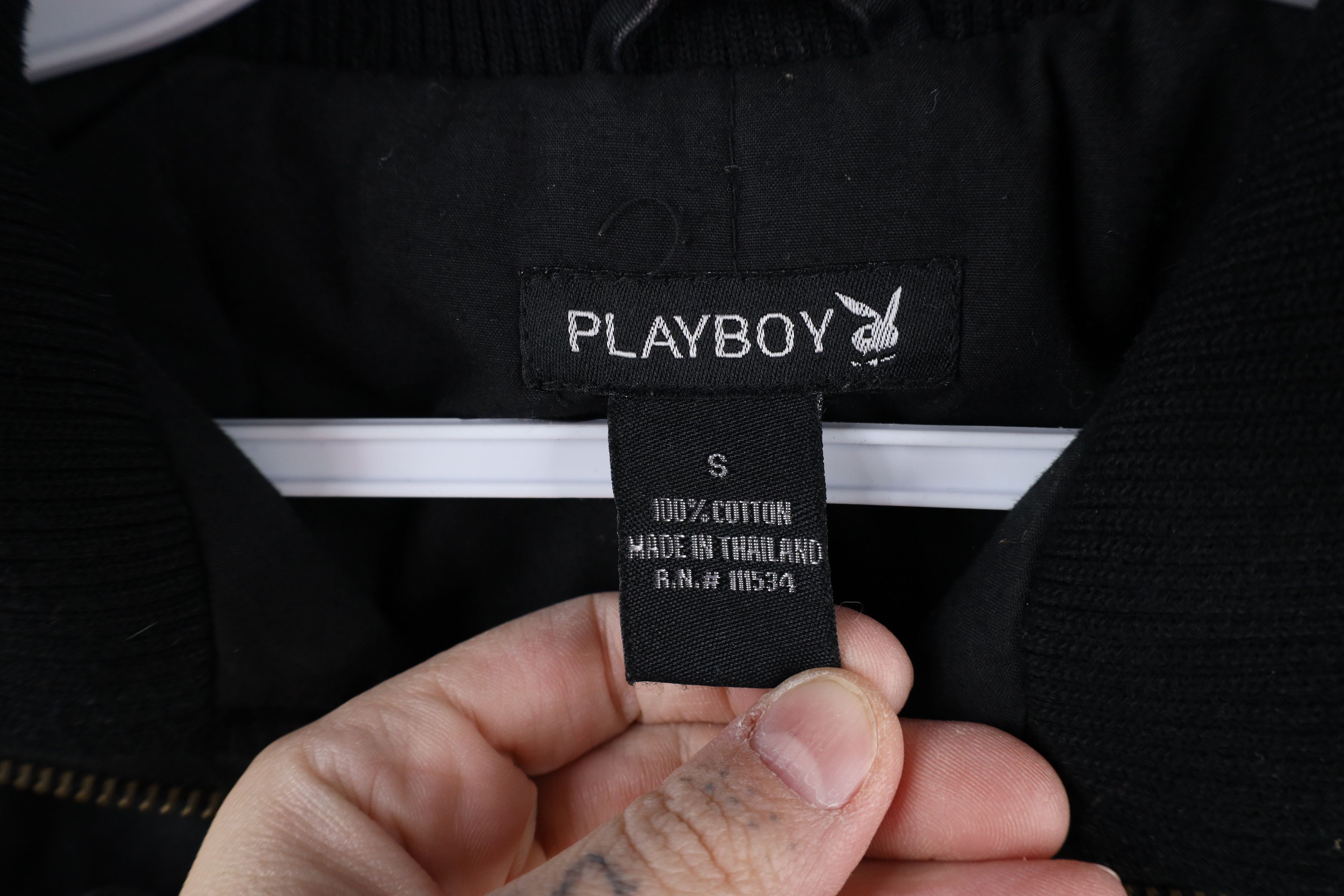 Playboy × Vintage Vintage 90s Y2K Playboy Fit Striped Bunny Full Zip Jacket Size 30 - 9 Thumbnail