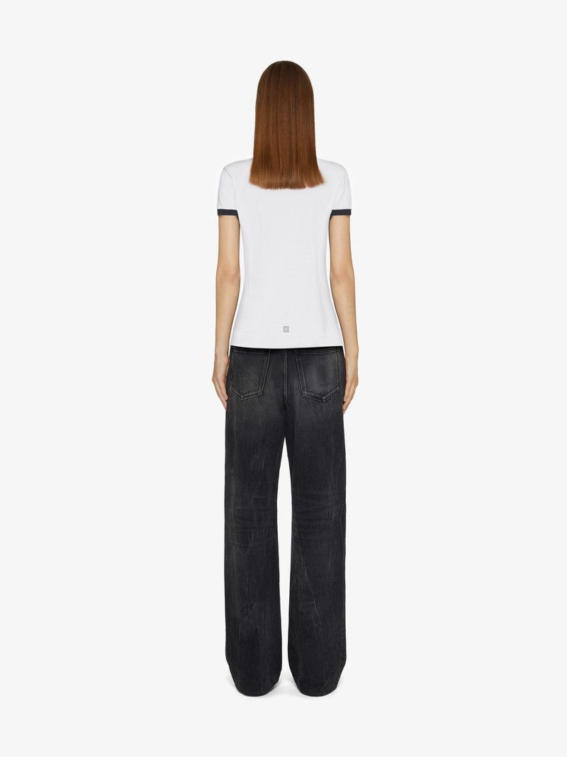 Givenchy o1w1db10326 Ringer T-Shirt in White/Black Size L / US 10 / IT 46 - 4 Thumbnail