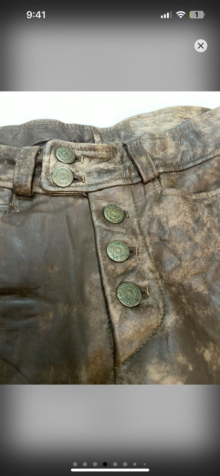 Tornado Mart BULL LEATHER FLARES Size US 27 - 2 Thumbnail