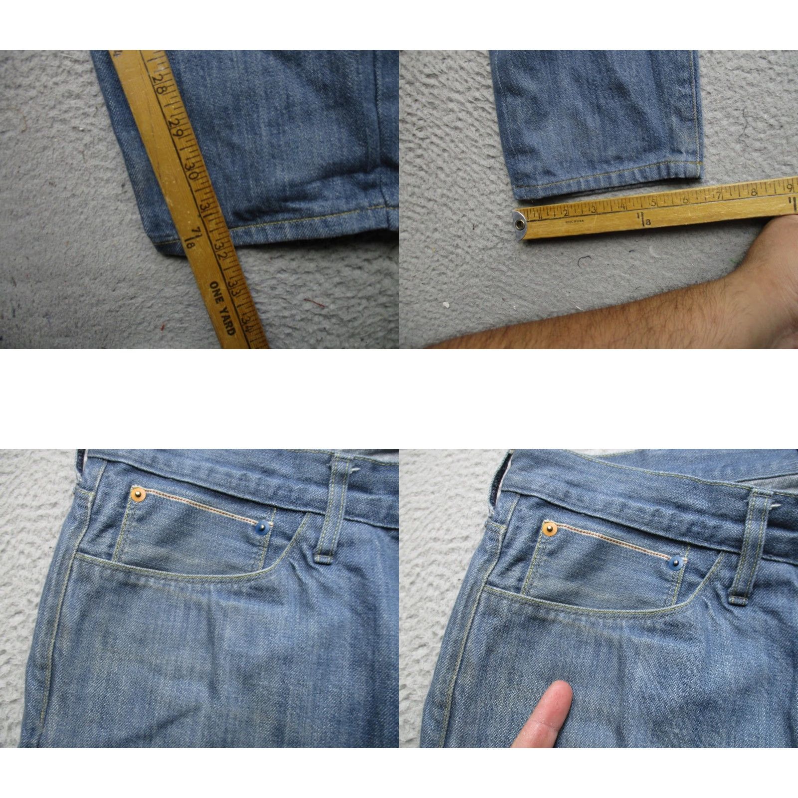3x1 3x1 Jeans Mens 38 Blue Selvedge Denim Straight Leg Made In USA NYC Relaxed Fit Mens Jeans Blue Light Wash Straight Leg 38 Size US 38 / EU 54 - 8 Thumbnail