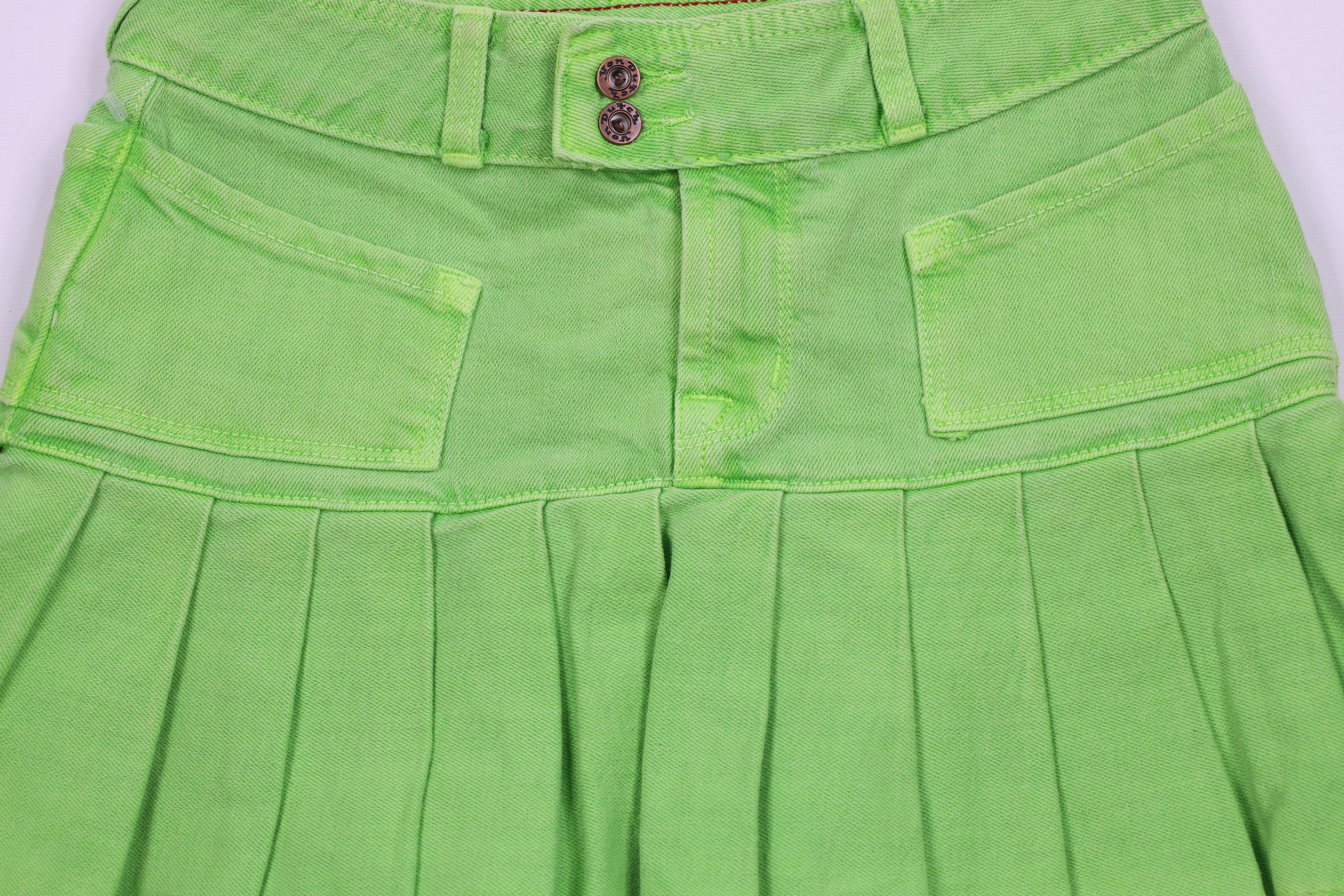 Vintage × Von Dutch Vintage 90s Y2K Von Dutch Denim Jean Mini Skirt Green USA Size 24" / US 00 / IT 34 - 3 Thumbnail