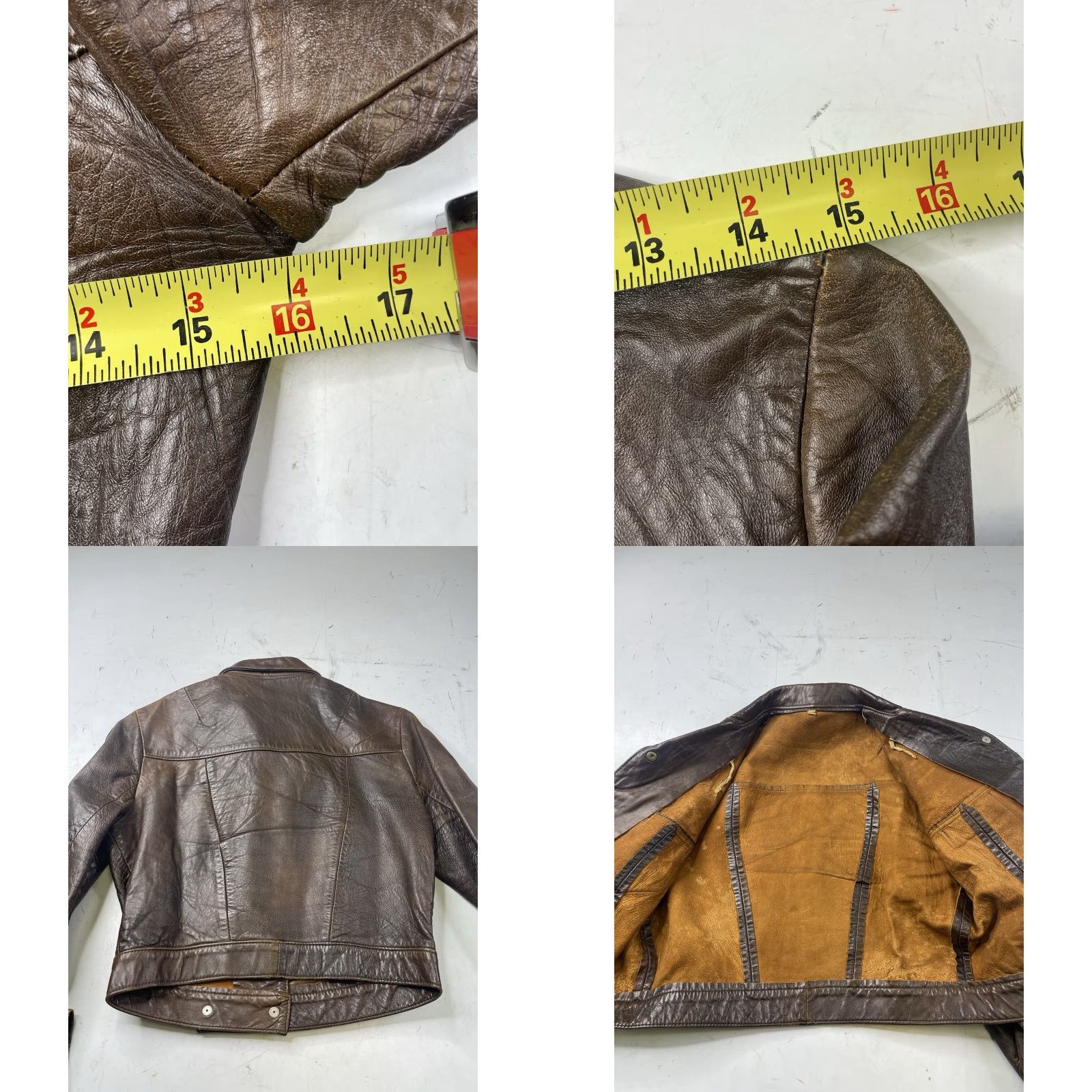 Vintage VINTAGE Leather Jacket Brown Women's Cropped Moto Style Size S 36 Brown Motorcycle Jacket Womens Size S / US 4 / IT 40 - 8 Thumbnail