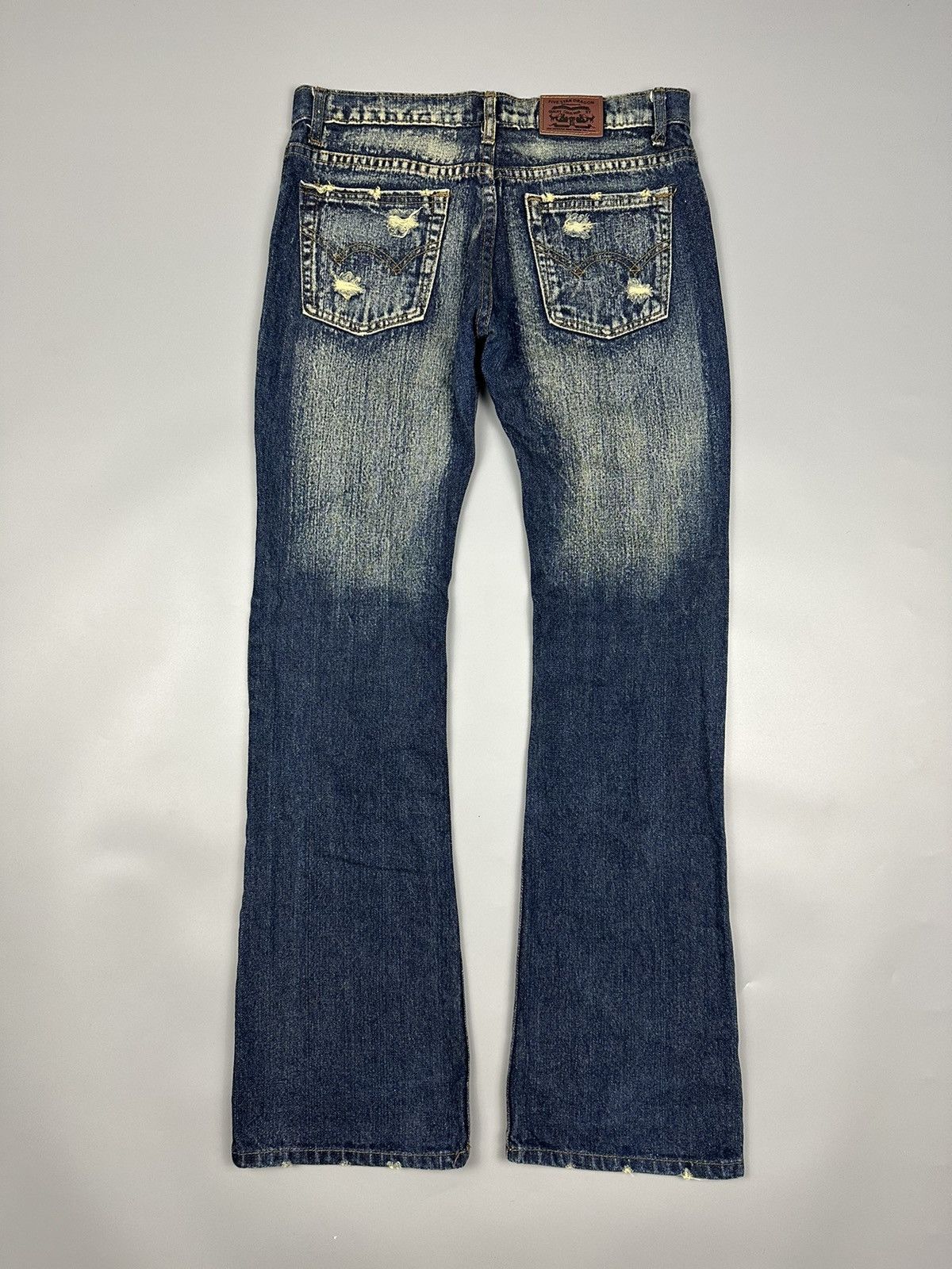 If Six Was Nine × Le Grande Bleu (L.G.B.) 🔥Sick Nice🔥Distressed Five Star Dragon Flared Jeans Size US 32 / EU 48 - 2 Thumbnail