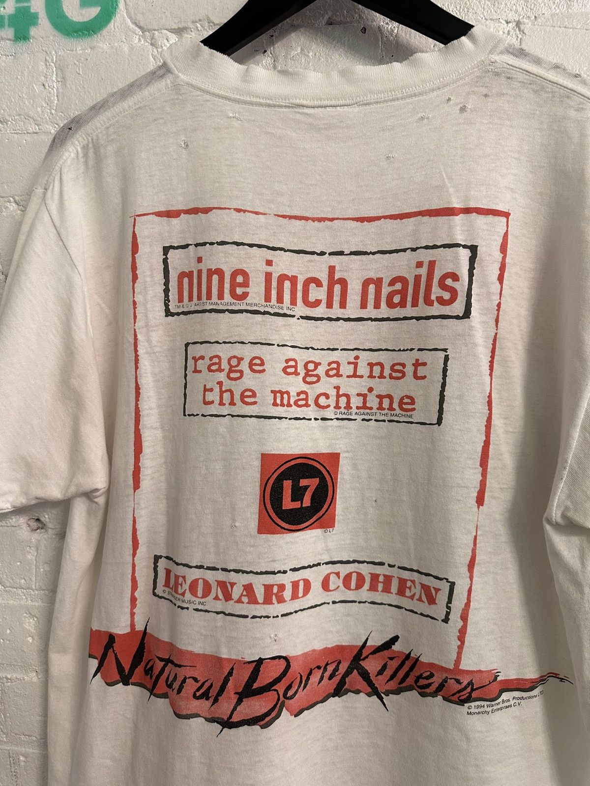 Band Tees × Vintage Vintage NIN NATURAL BORN KILLERS BLOODLUST thrashed shirt Size US L / EU 52-54 / 3 - 12 Thumbnail