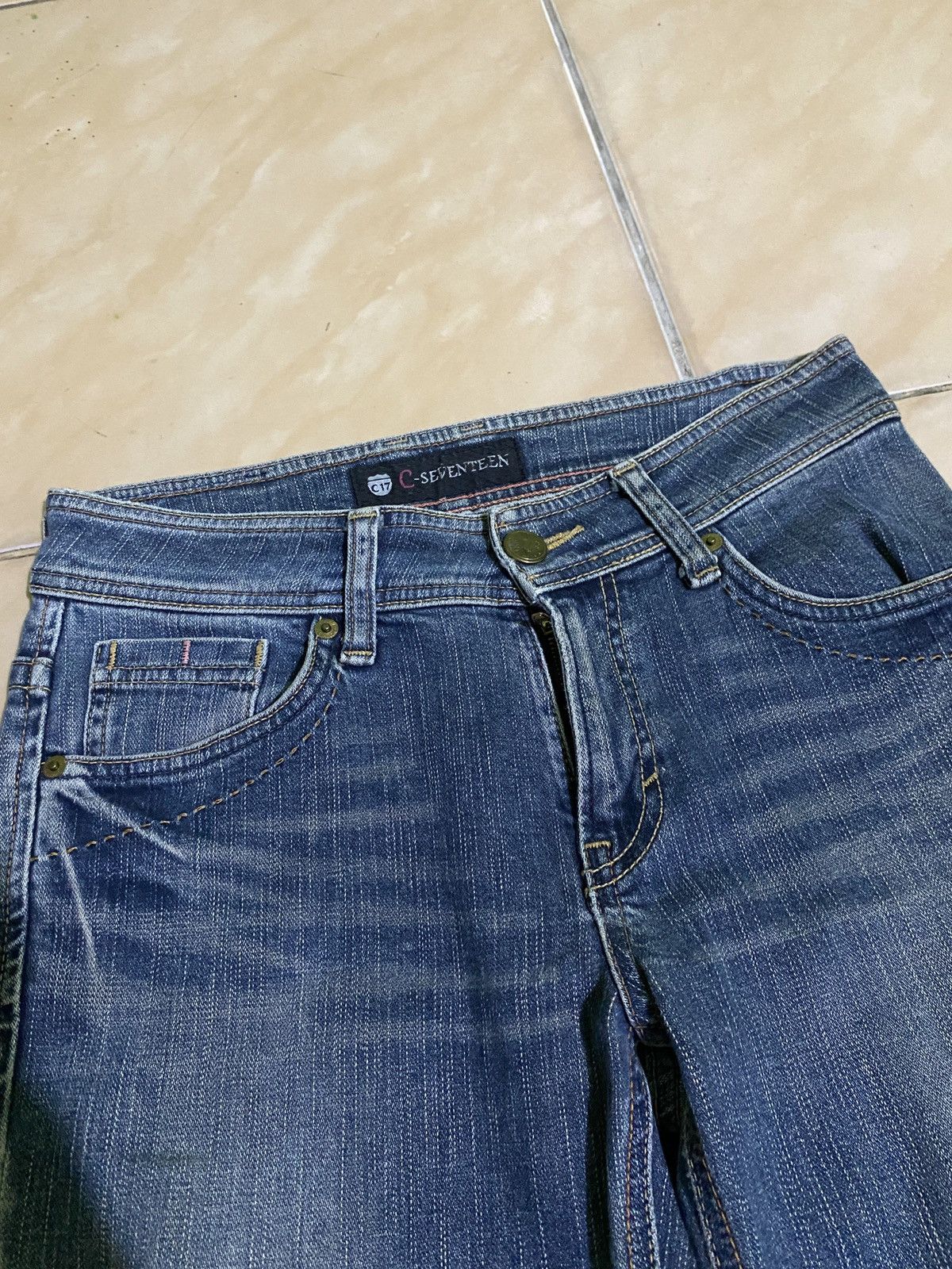 If Six Was Nine × Japanese Brand × Vintage Flare jeans c-seventeen distressed Size 29" - 4 Thumbnail