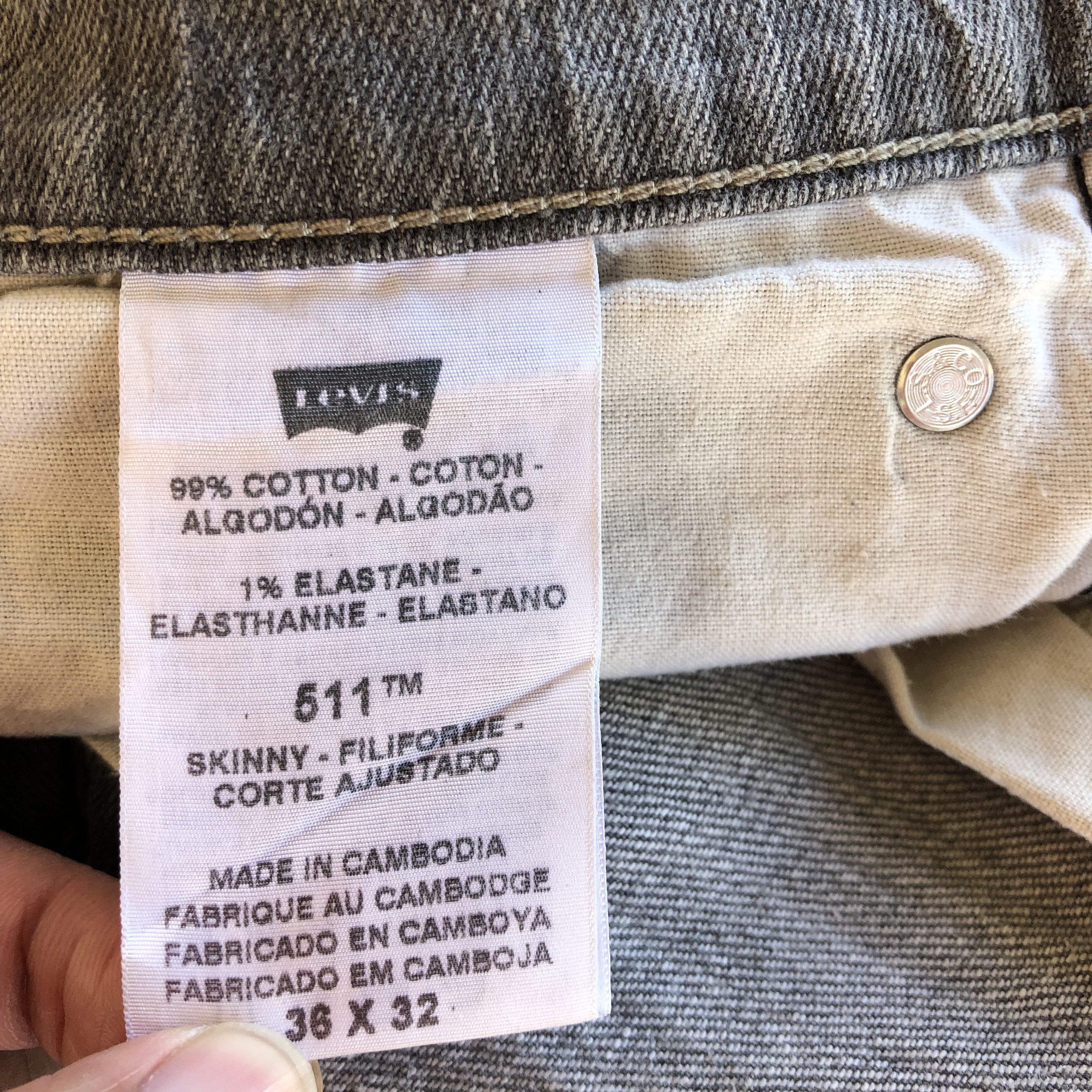 Levi's Vintage Levis 511 Slim Jeans Mud Levi's Faded Black Denim Size US 36 / EU 52 - 9 Thumbnail