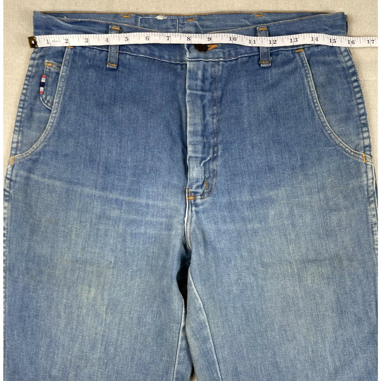 Wrangler VINTAGE 1970s Wrangler Flare Jeans Denim Hippie Womens 30x32 Size 30" / US 8 / IT 44 - 6 Thumbnail