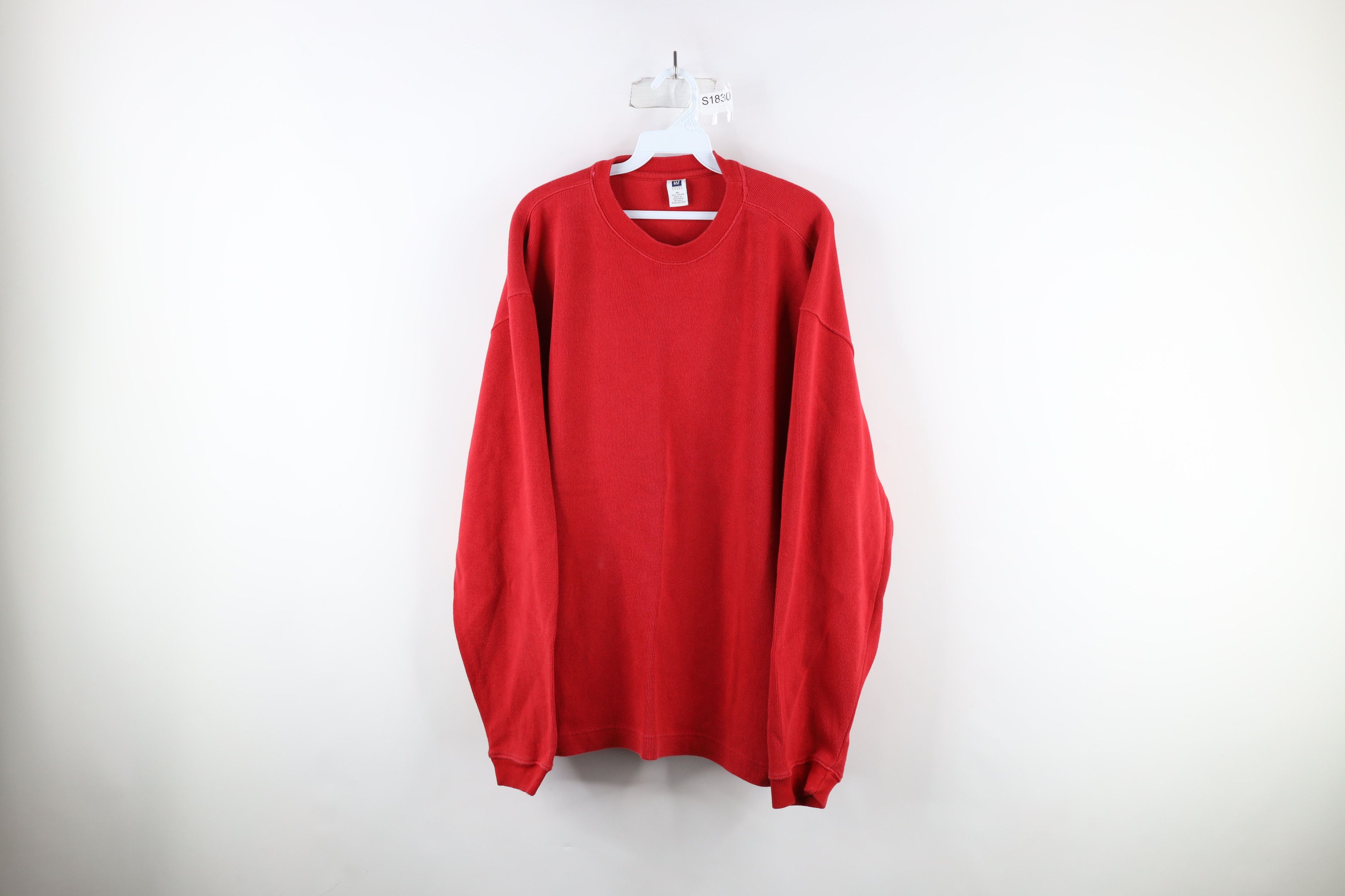 image of Gap Heavyweight Ribbed Knit Long Sleeve T-Shirt in Red, Men's (Size XL)