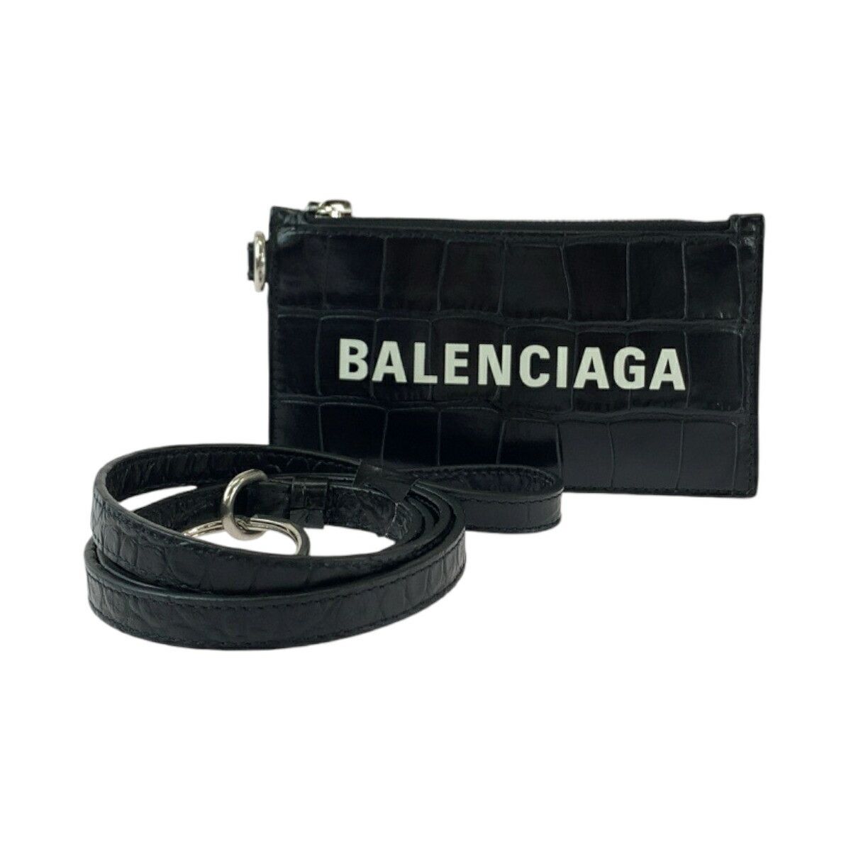 Balenciaga Balenciaga Leather Coin Card Case Black Leather Card 