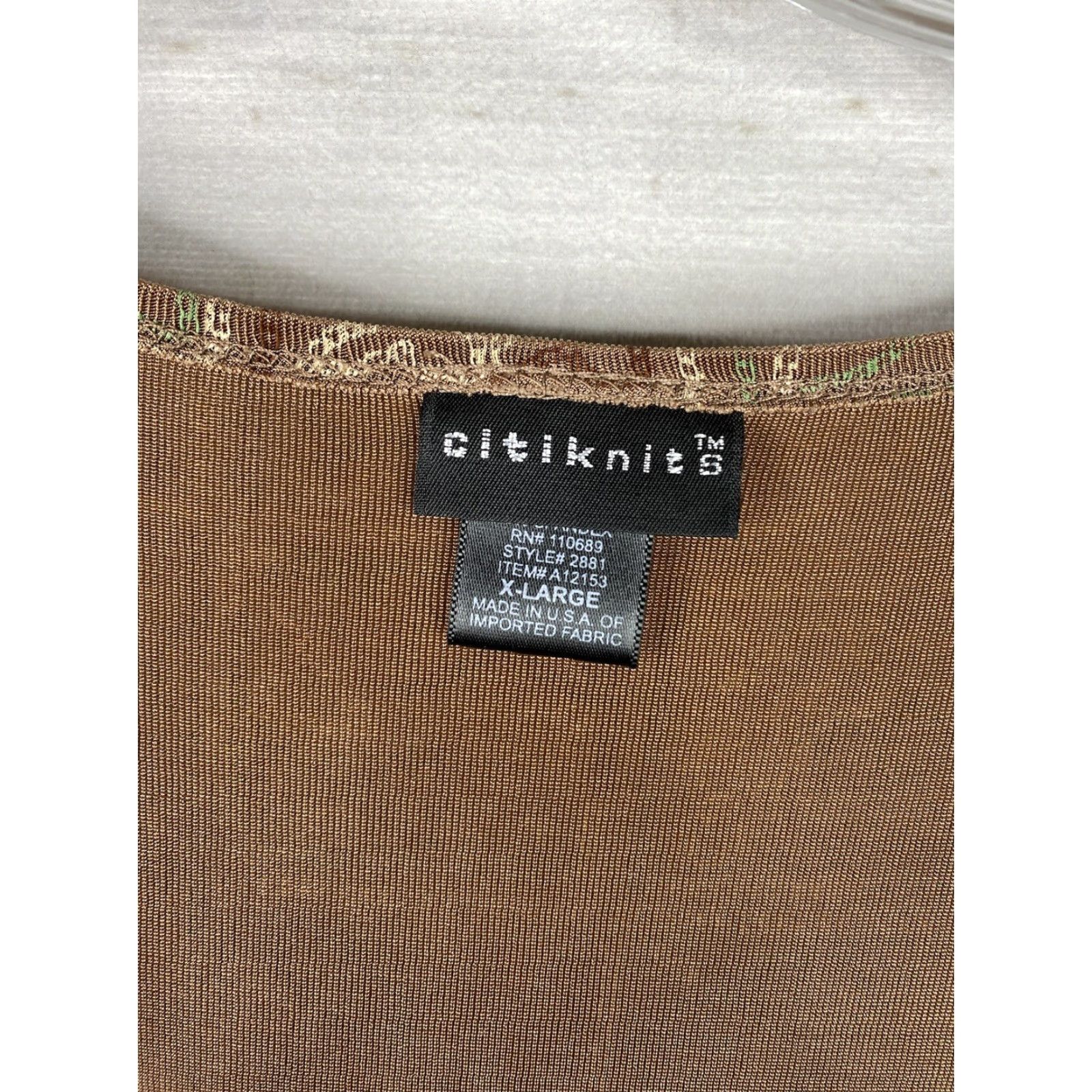 Vintage Citiknits Dress Womens XL Brown Printed Sleeveless Scoop Neck Maxi Travel Knit Size XL / US 12-14 / IT 48-50 - 3 Thumbnail