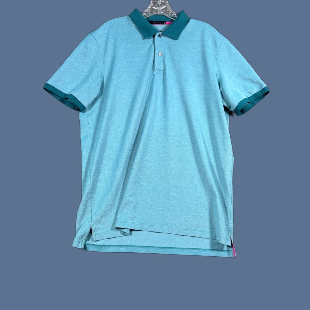 Vintage Greyson Polo Mens L Size Turquoise Green Performance Stretch Golf Polo Short Sleeve Blue Solid Logo Size US L / EU 52-54 / 3 - 1 Thumbnail