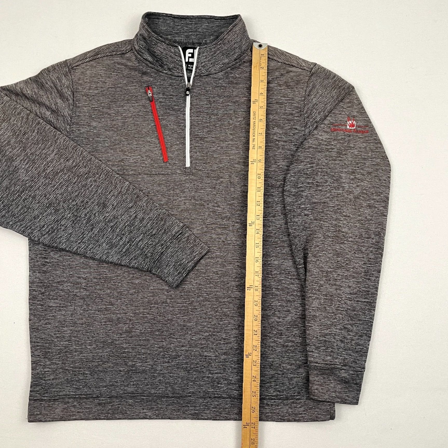 Footjoy FootJoy Pullover Mens L Striped Gray Red Heritage Shores DE Golf Performance Jacket Size US L / EU 52-54 / 3 - 5 Thumbnail