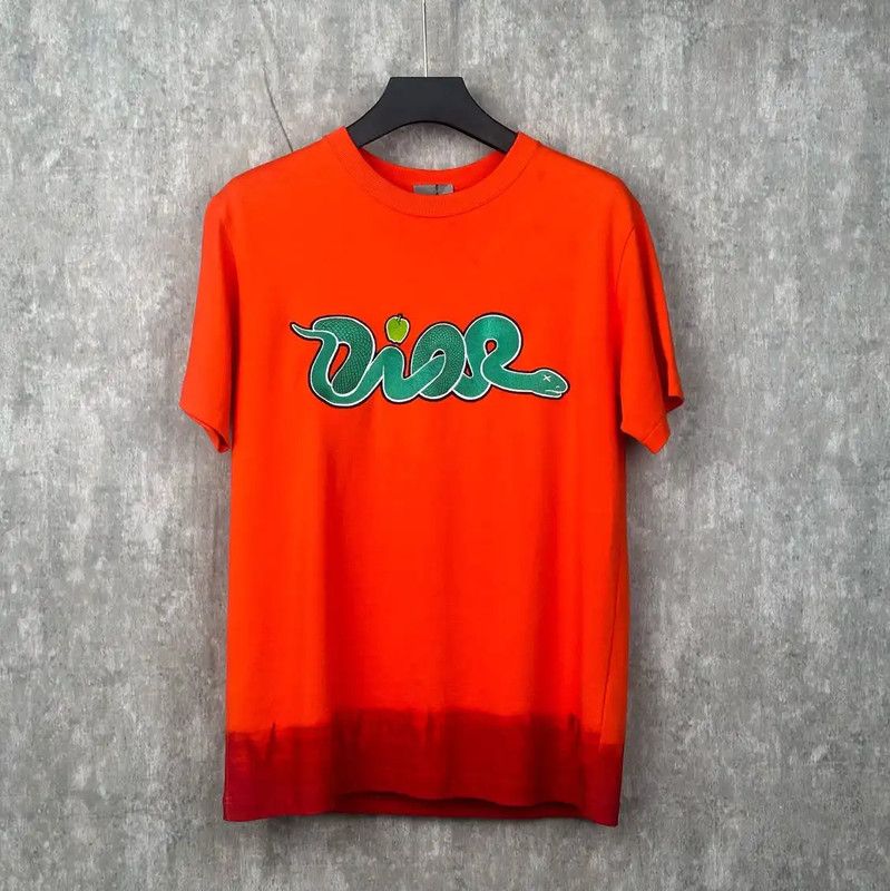 Dior Dior Orange Graphic Cotton T-Shirt for Men 0089 Size US S / EU 44-46 / 1 - 1 Thumbnail