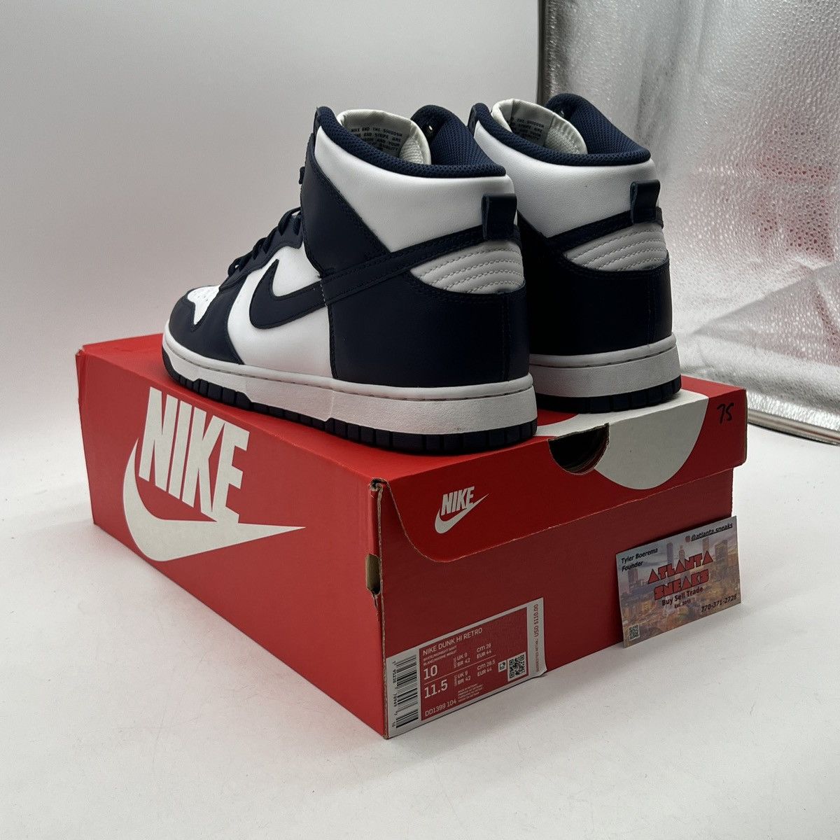 Nike Dunk high midnight navy Size US 10 / EU 43 - 4 Thumbnail