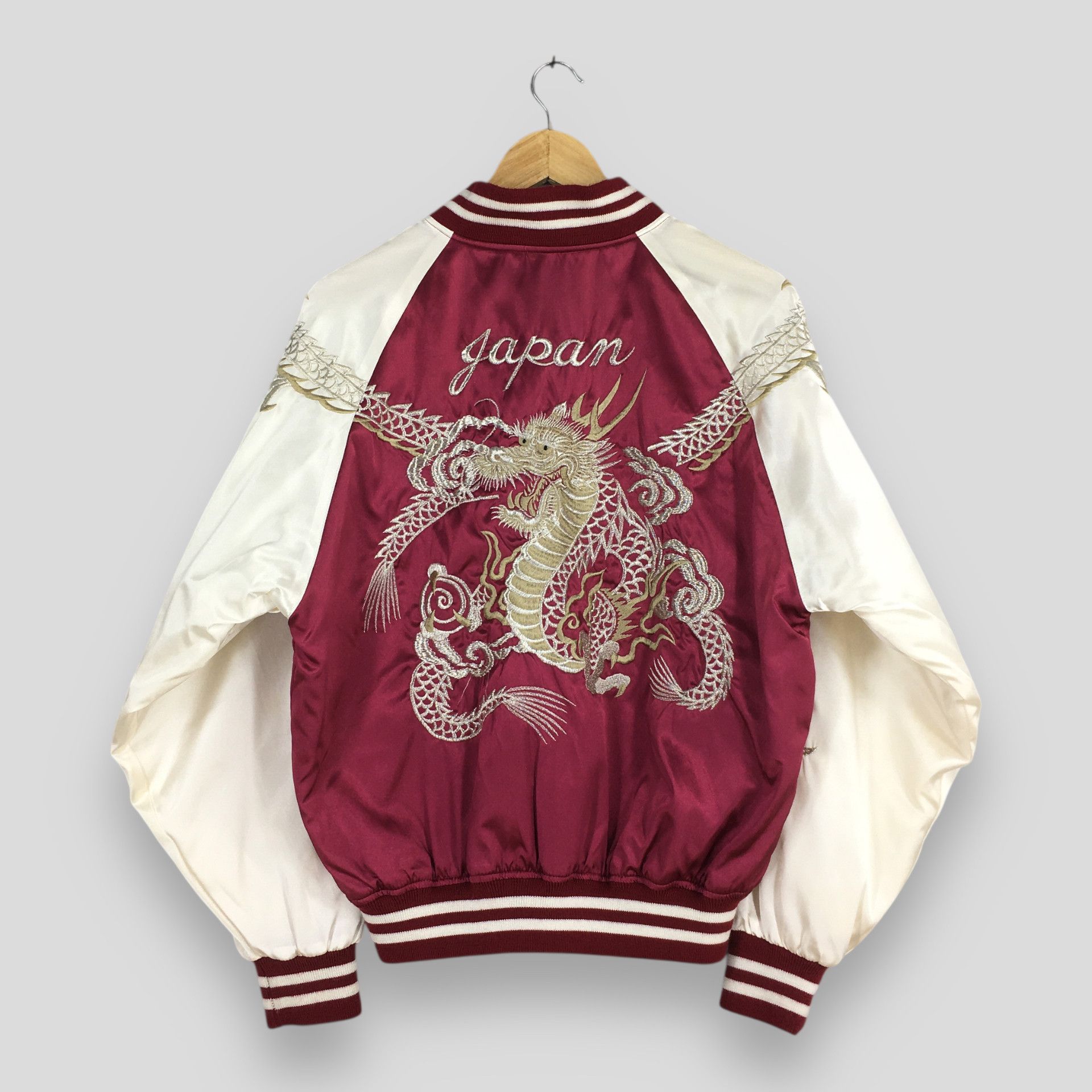 Japanese Brand Vintage 1980s Sukajan Dragon Okinawa Red Souvenir Jacket M Size US M / EU 48-50 / 2 - 7 Thumbnail