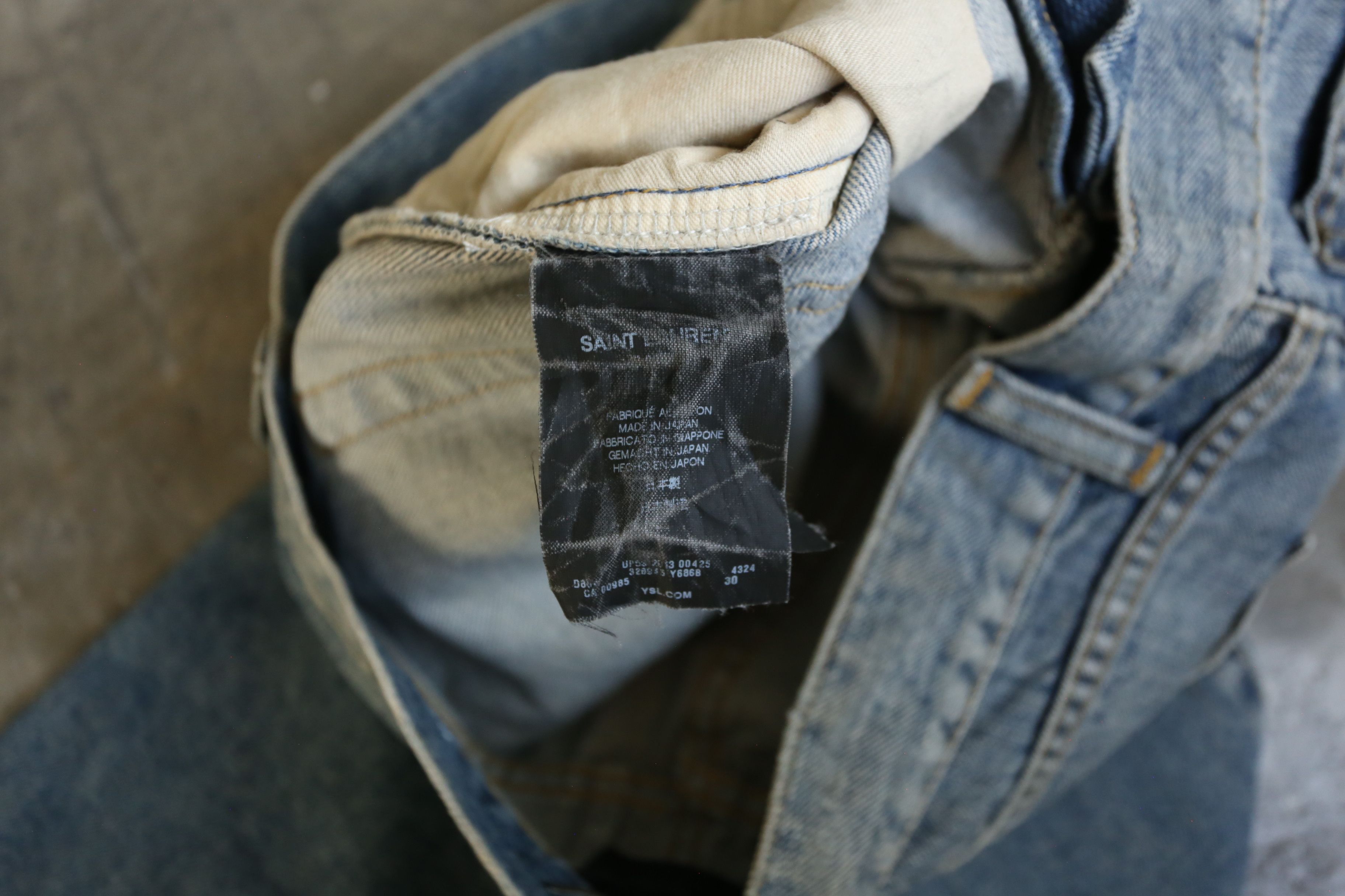 Saint Laurent Paris SLP - Hedi Slimane - F/W 13 - D02 Crash Denim Jean Size US 30 / EU 46 - 6 Thumbnail
