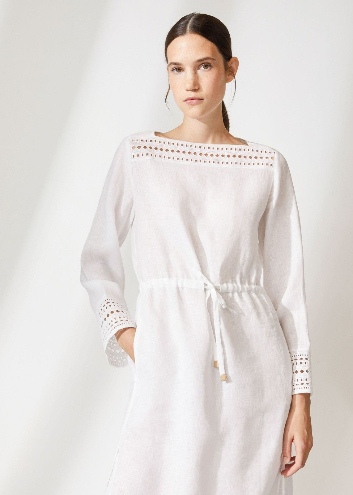Loro Piana o1srvl11e0424 Dress in White Size XL / US 12-14 / IT 48-50 - 3 Thumbnail