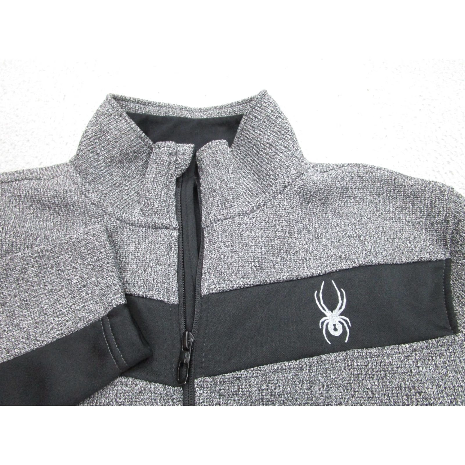 Spyder Spyder Mens Sweater Medium Gray Fleece Mock Neck Full Zip Knit Jacket Zip Knit Sweater Mens Size US M / EU 48-50 / 2 - 3 Thumbnail