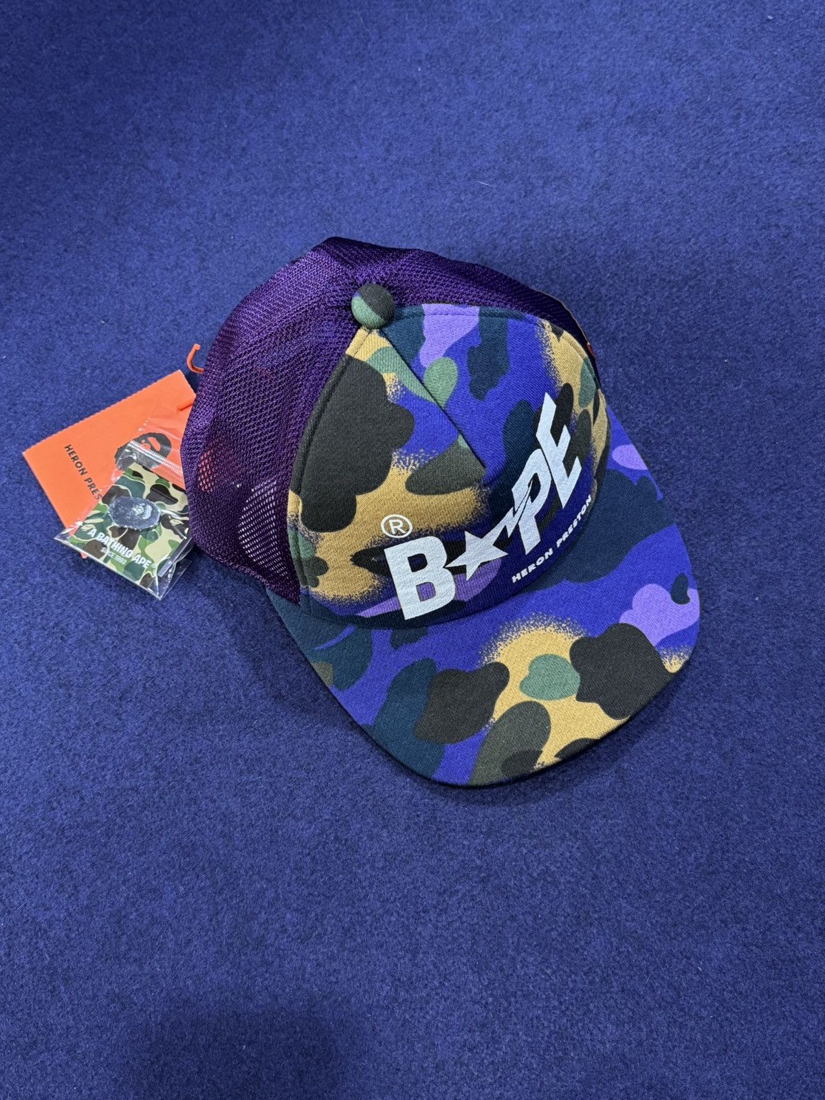 Bape Bape x Heron Preston Mix 1st Camo Mesh Cap | Grailed