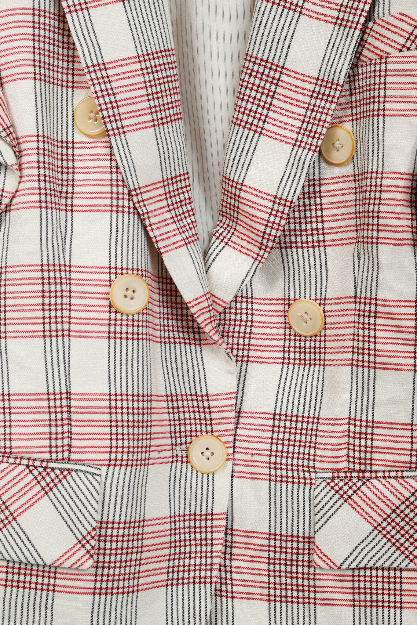 Veronica Beard Veronica Beard Rosa Red & White Plaid Ruffle-Sleeve Vest Size M / US 6-8 / IT 42-44 - 6 Thumbnail