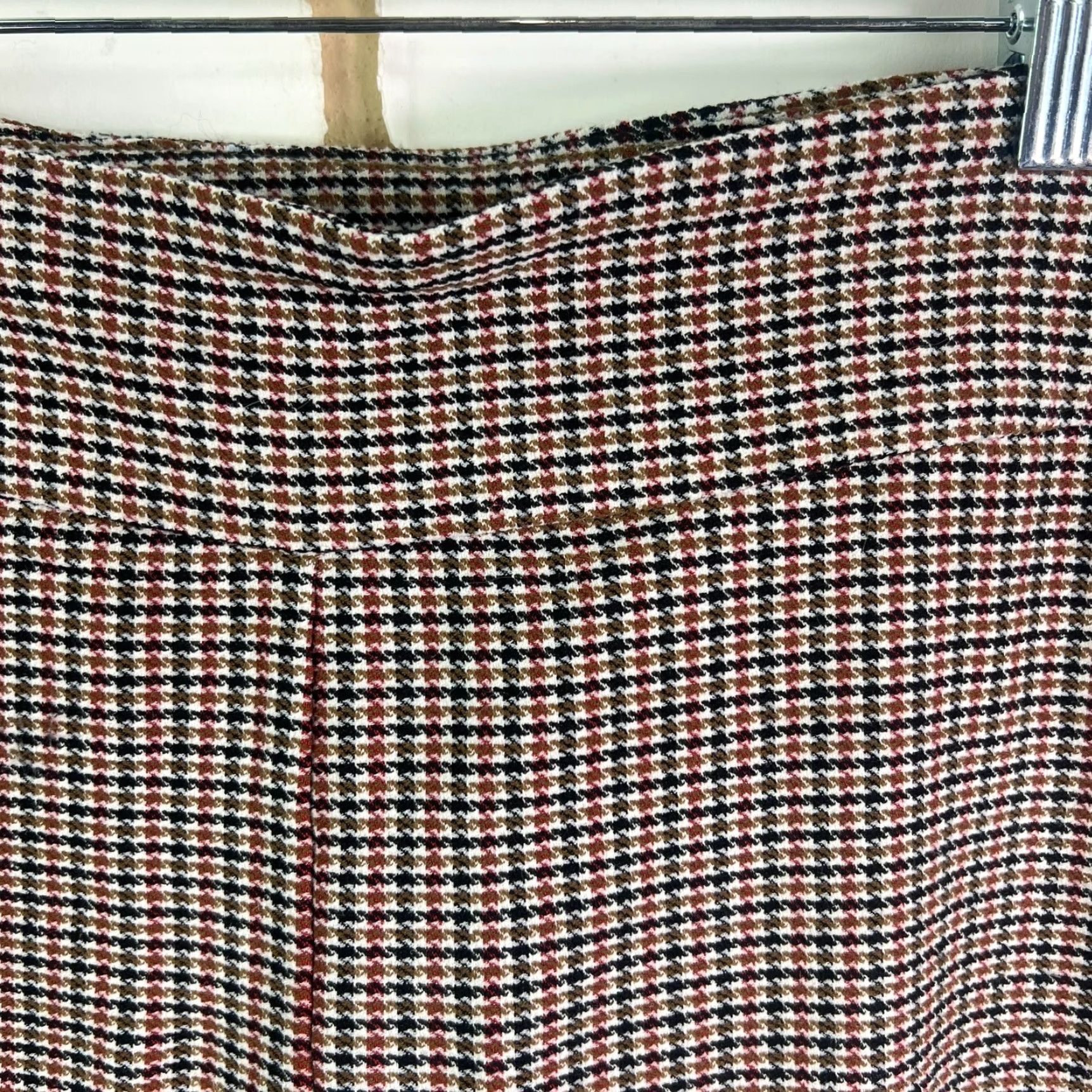 Vintage Zac & Rachel Hounds Tooth Poly Linen Blend Pants Womens 18W 40X27 Vintage High Rise Flat Front Tapered Leg Dress Pants Brown 80s Check Size 40" / US 18 - 4 Thumbnail