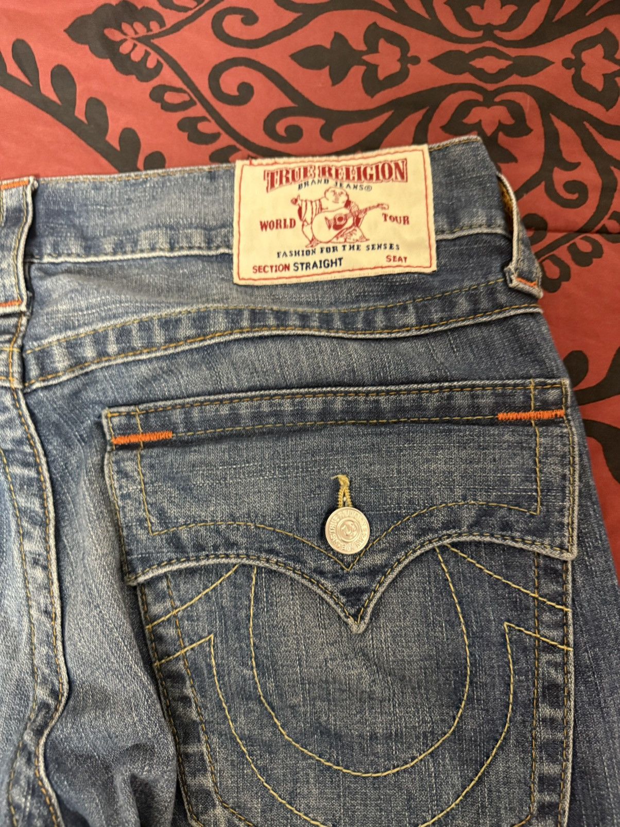 True Religion True Religion World Tour Mens Denim Straight Leg Jeans Size Size US 34 / EU 50 - 4 Thumbnail