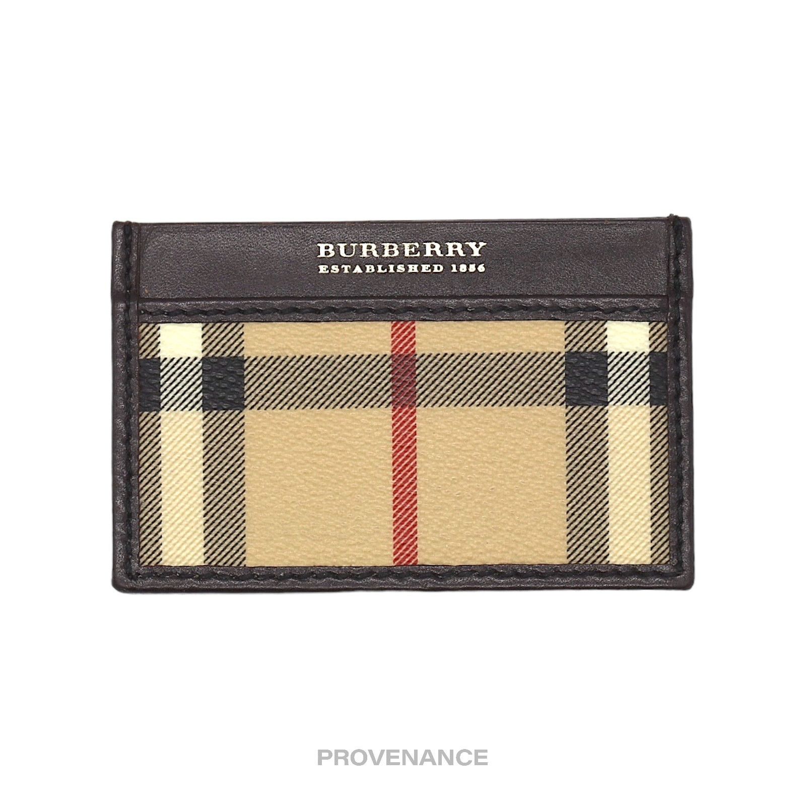 Burberry 🔴 Burberry Check Card Holder Wallet - Nova Check Chocolate Size ONE SIZE - 4 Thumbnail