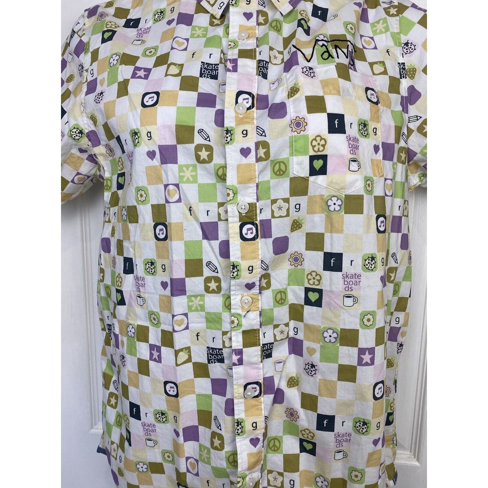Vans Vans Frog Skateboards Short Sleeve Button Shirt Checkerboard Size US M / EU 48-50 / 2 - 3 Thumbnail