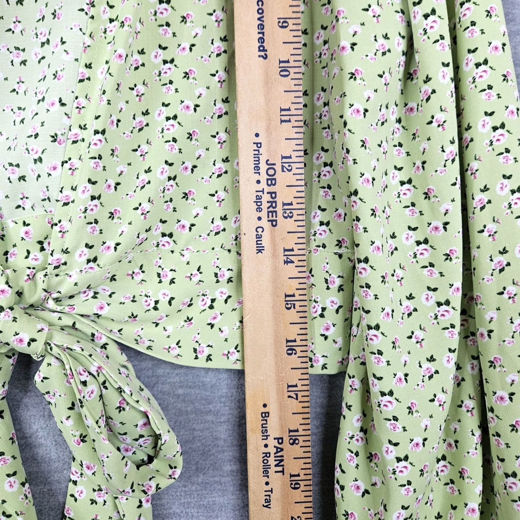 Vintage More To Come Marlene Tie Front Women's Green Floral Printed Shirt Sz L Shirt Adult Regular Green Floral Womens L Ladies Blouse Tie Front Size L / US 10 / IT 46 - 6 Thumbnail