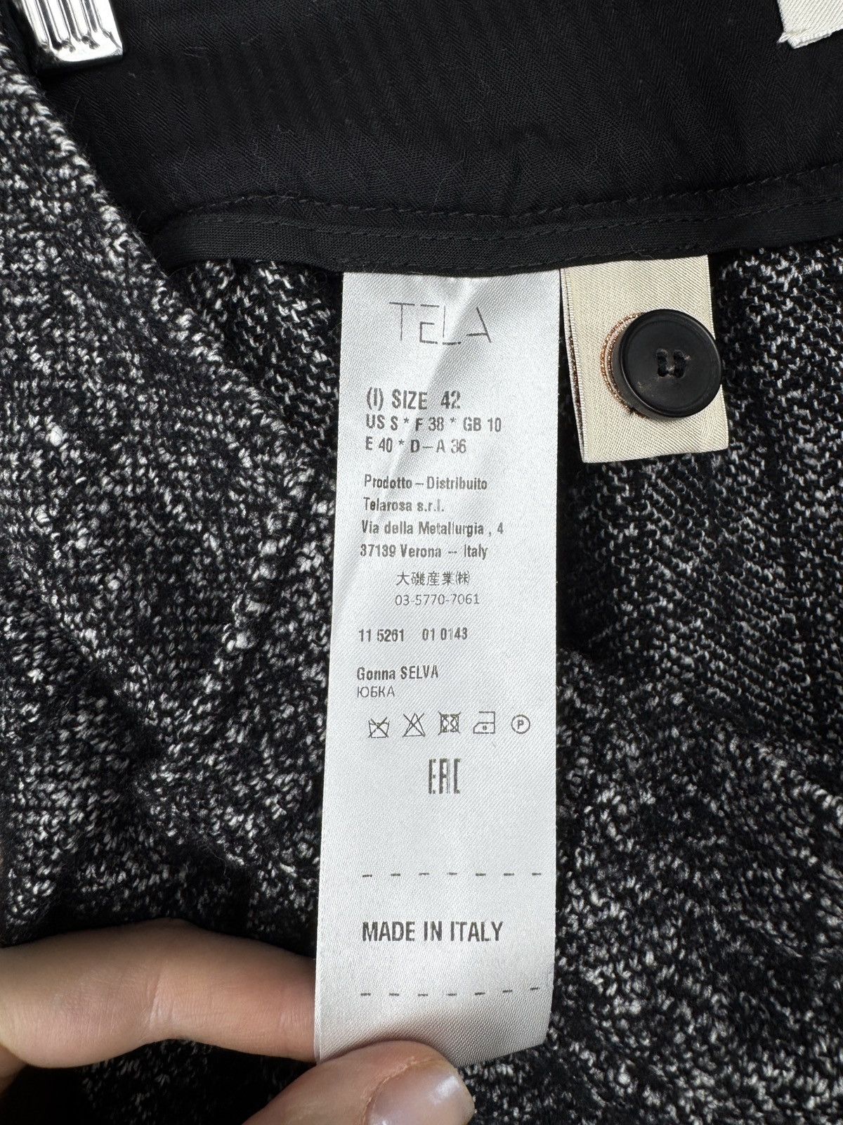 Other Tela Italy Wool Cotton blend grey tweed knee lenght skirt Size 28" / US 6 / IT 42 - 10 Thumbnail