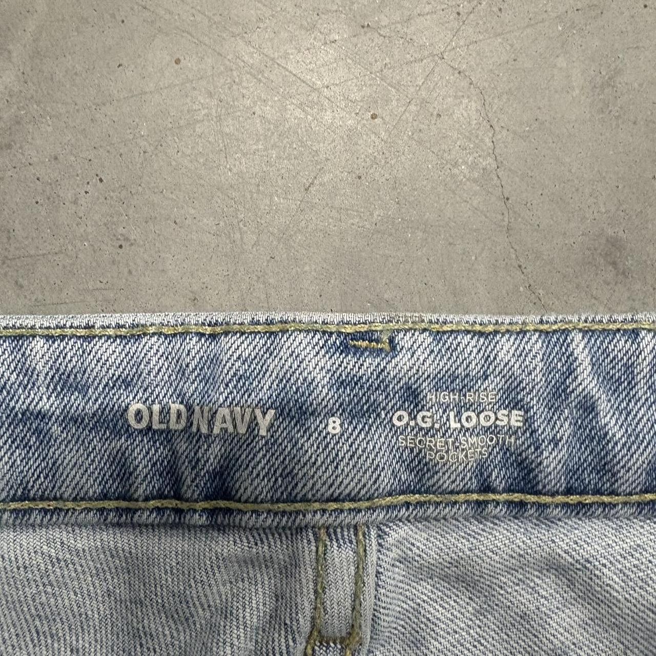 Old Navy Crazy Vintage Y2K/2000s Baggy Old Navy Ripped Loose Skater Light Blue Wash Denim Jeans! Size US 32 / EU 48 - 8 Thumbnail