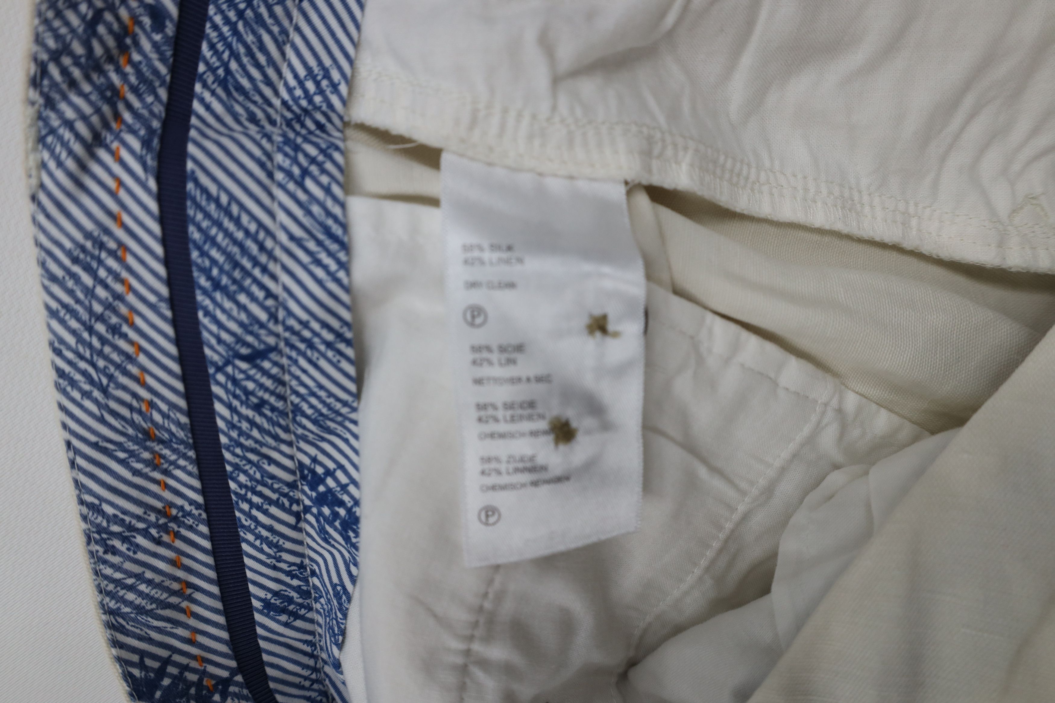 Tommy Bahama × Vintage Tommy Bahama Silk Linen Above Knee Chino Shorts Cream Size US 34 / EU 50 - 8 Thumbnail