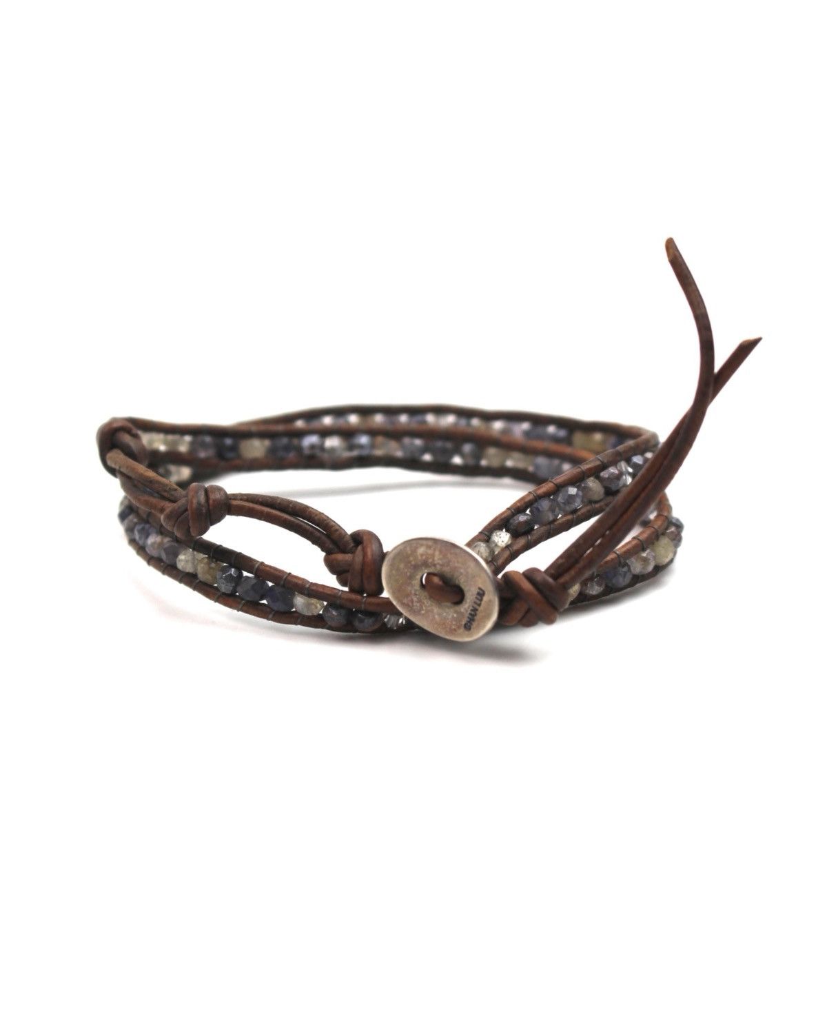 If Six Was Nine CHAN LUU SARDONYX CRYSTAL MIX SILVER BUTTON WRAP BRACELET Size ONE SIZE - 2 Thumbnail
