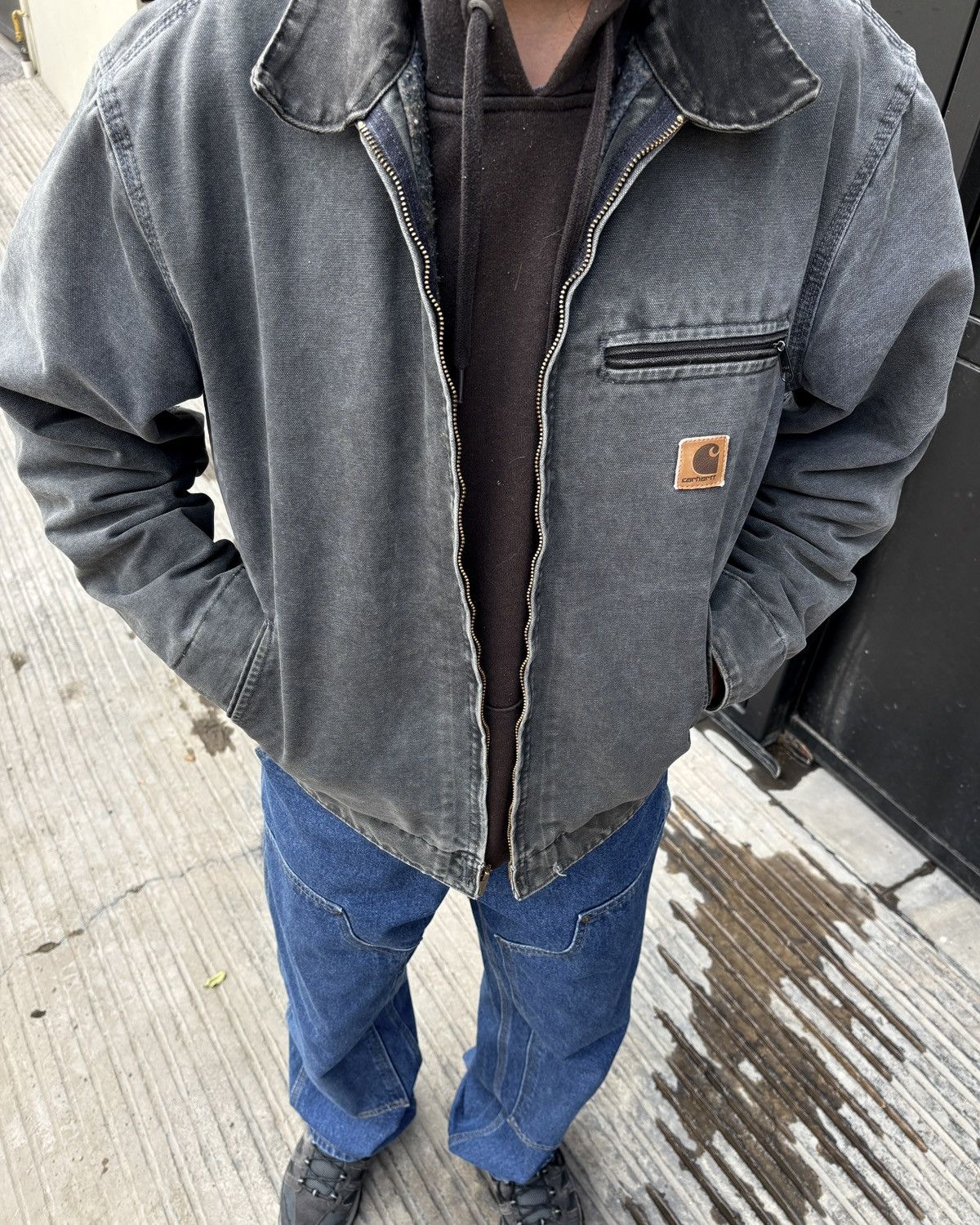 ❌ SOLD ❌VTG 04’s Petrol Gray Carhartt Detroit Jacket J97 PTL