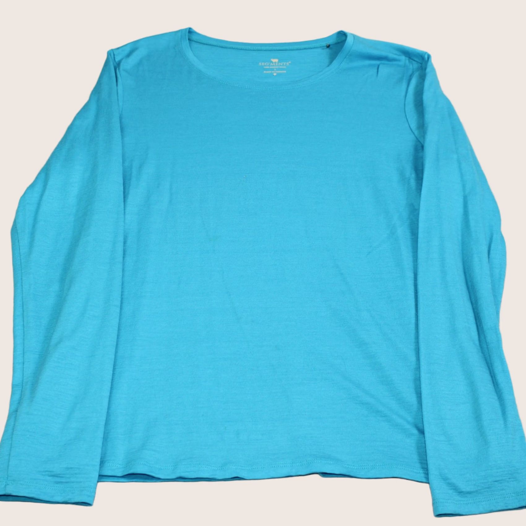 Layer 8 SEG'MENTS Shirt Womens Large Blue Long Sleeve Base Layer Lightweight Merino Wool Size L / US 10 / IT 46 - 1 Thumbnail