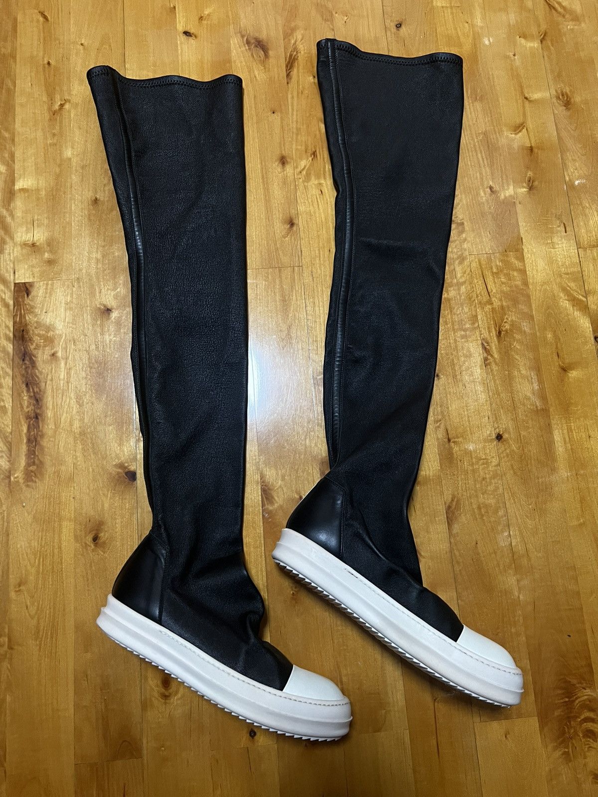 Rick Owens Rick owens mainline leather thigh high stocking sz 37 Size US 7 / IT 37 - 4 Thumbnail