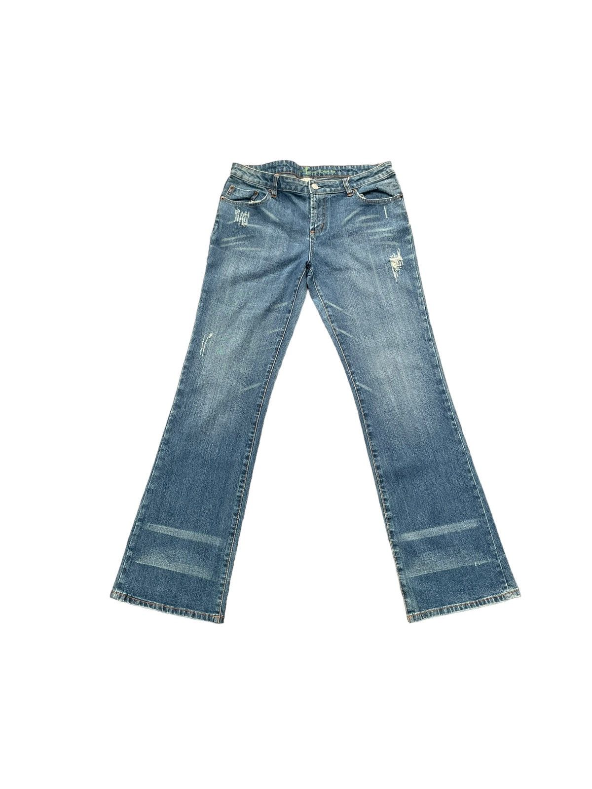 Bebe × Designer Bebe Flare Distresed Denim Size 33" - 1 Thumbnail