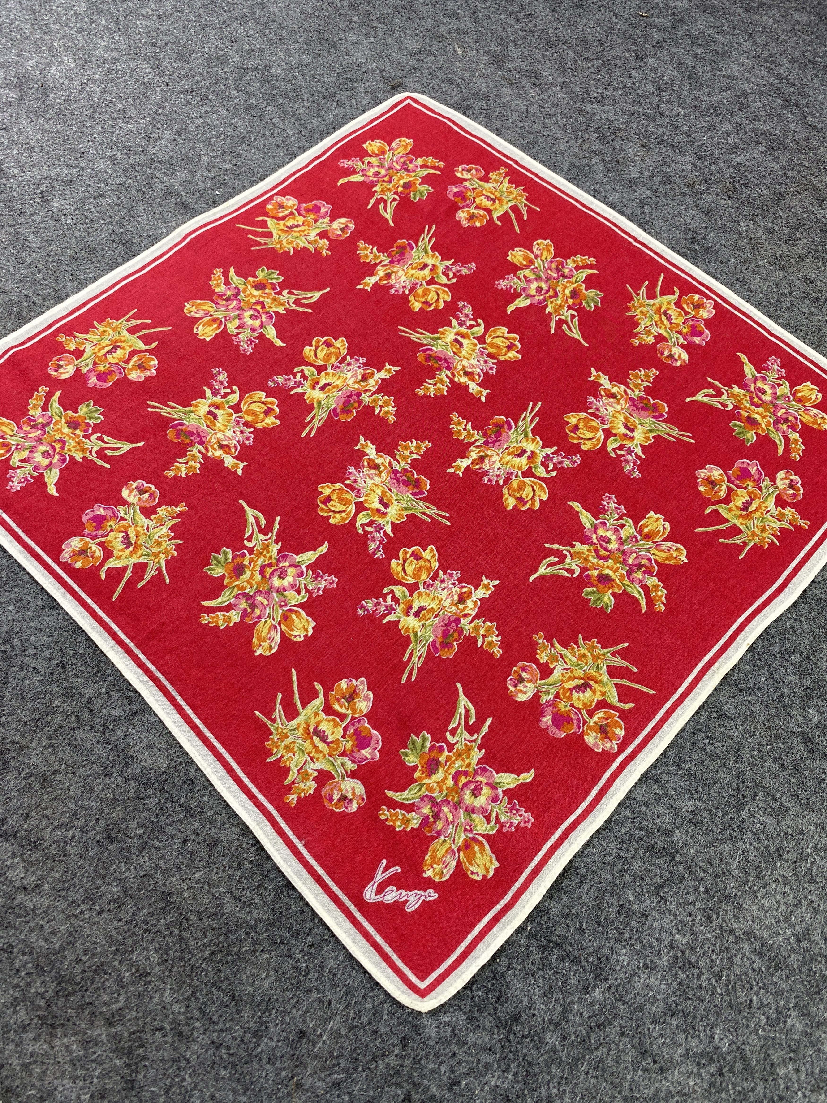 Japanese Brand Kenzo Handkerchief / Bandana / Neckerchief / Headscarf-B382 Size ONE SIZE - 4 Thumbnail