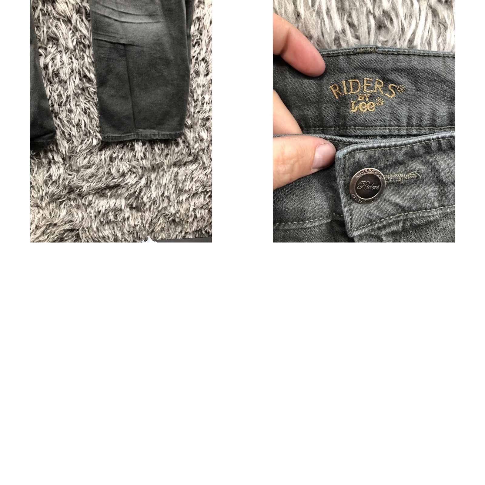 Lee Lee Jeans Grey Denim Size 16 Womens High Rise Straight 5-Pocket Zip Button Belt Loops Regular Inseam 30in Dark Wash Utility Size 38" / US 16 / IT 52 - 8 Thumbnail