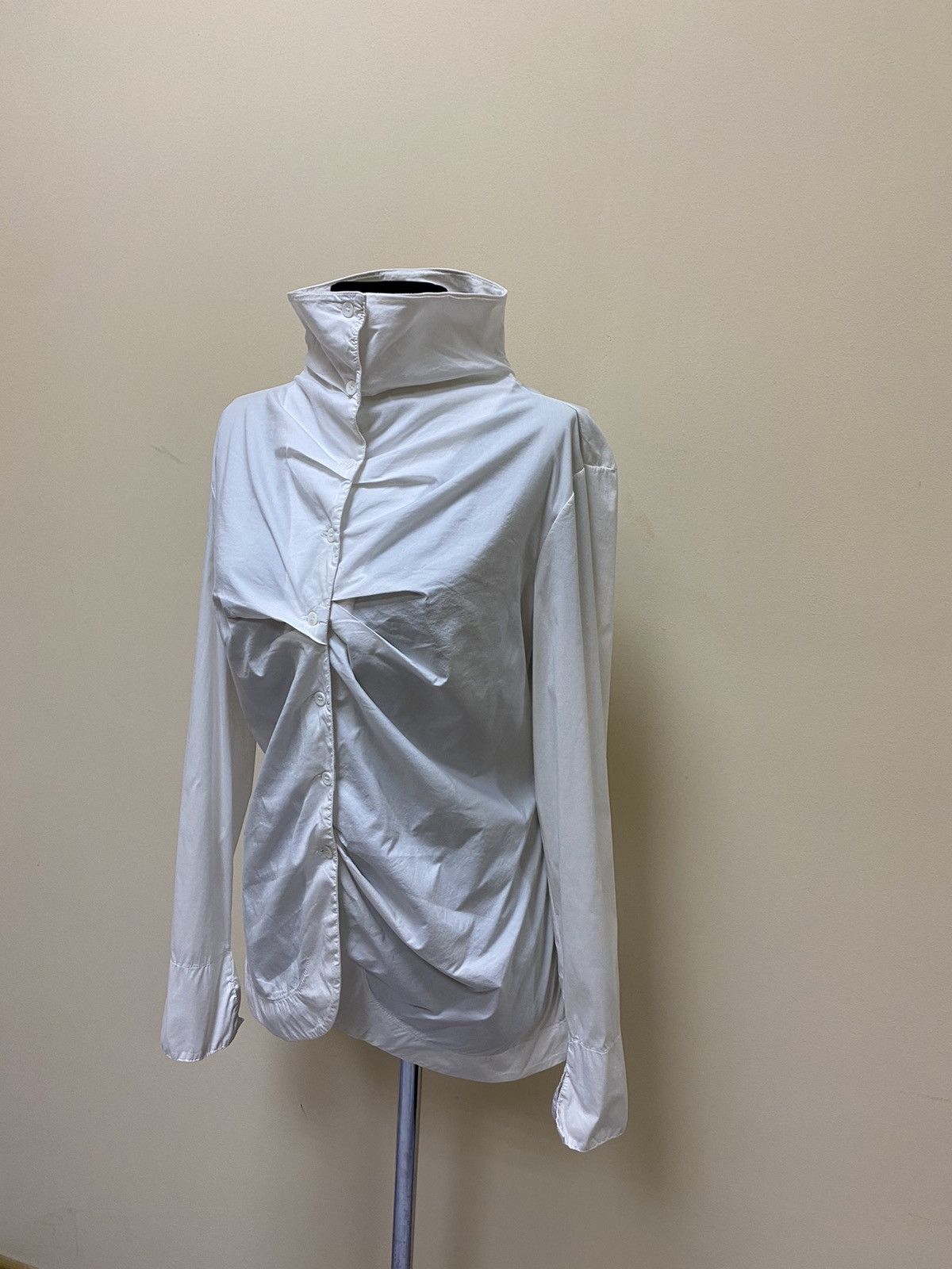 Transit Uomo Transit Par Such Womens Avant Garde White Button Up Shirt Size M / US 6-8 / IT 42-44 - 3 Thumbnail